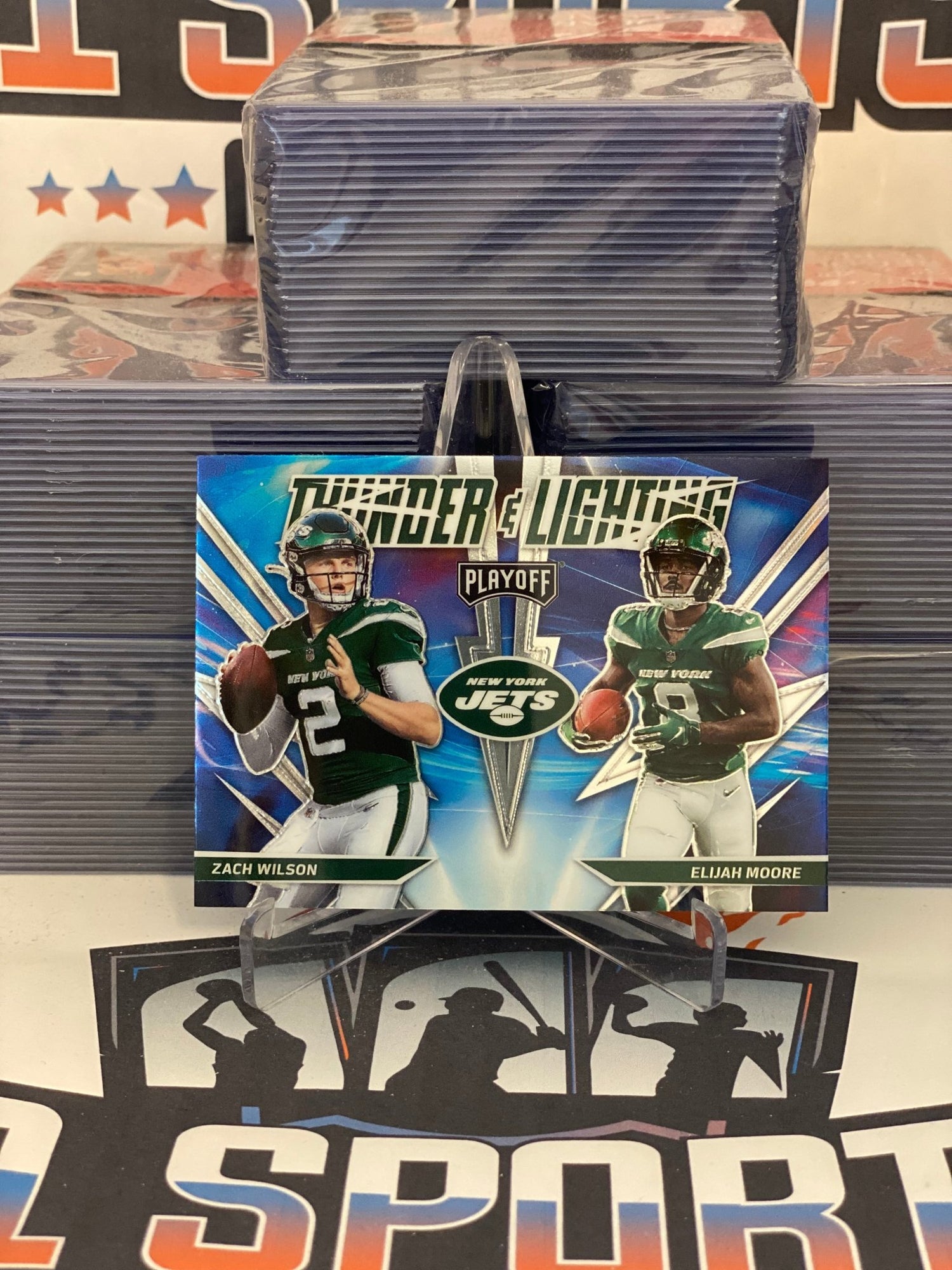 2021 Panini Absolute (Thunder & Lightening) Zach Wilson & Elijah Moore – $1  Sports Cards