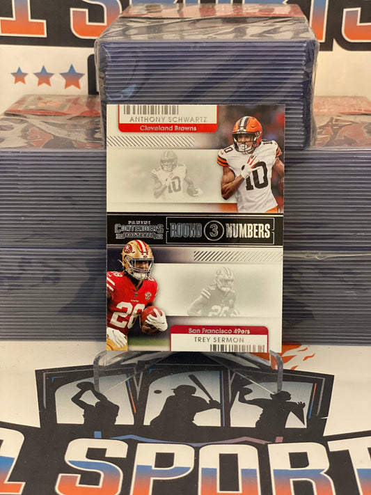 2021 Panini Contenders (Round Numbers) Trey Sermon & Anthony Schwartz Rookie #RN-ASC