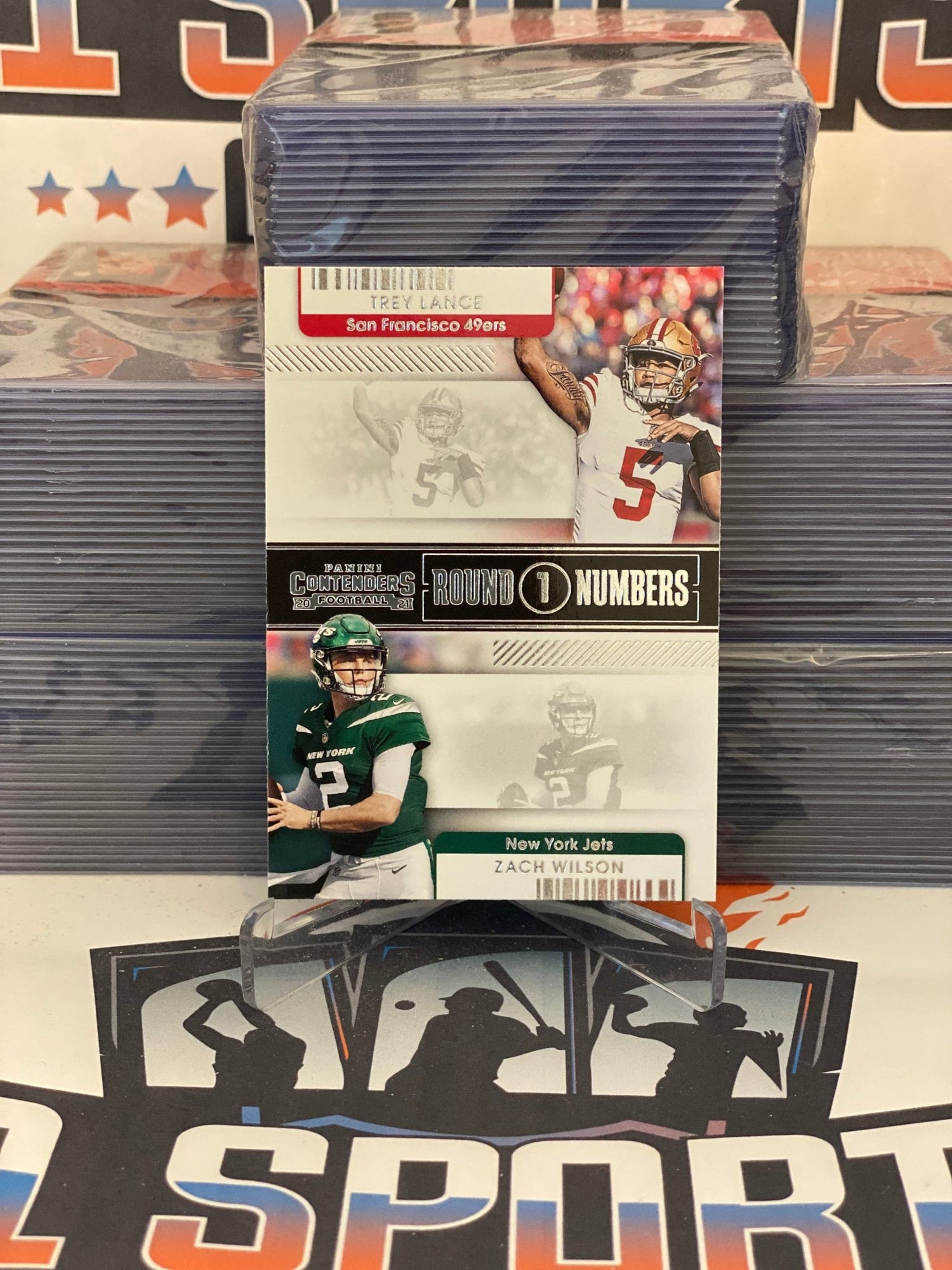 2021 Panini Contenders (Round Numbers) Zach Wilson & Trey Lance Rookie #RN-TLA