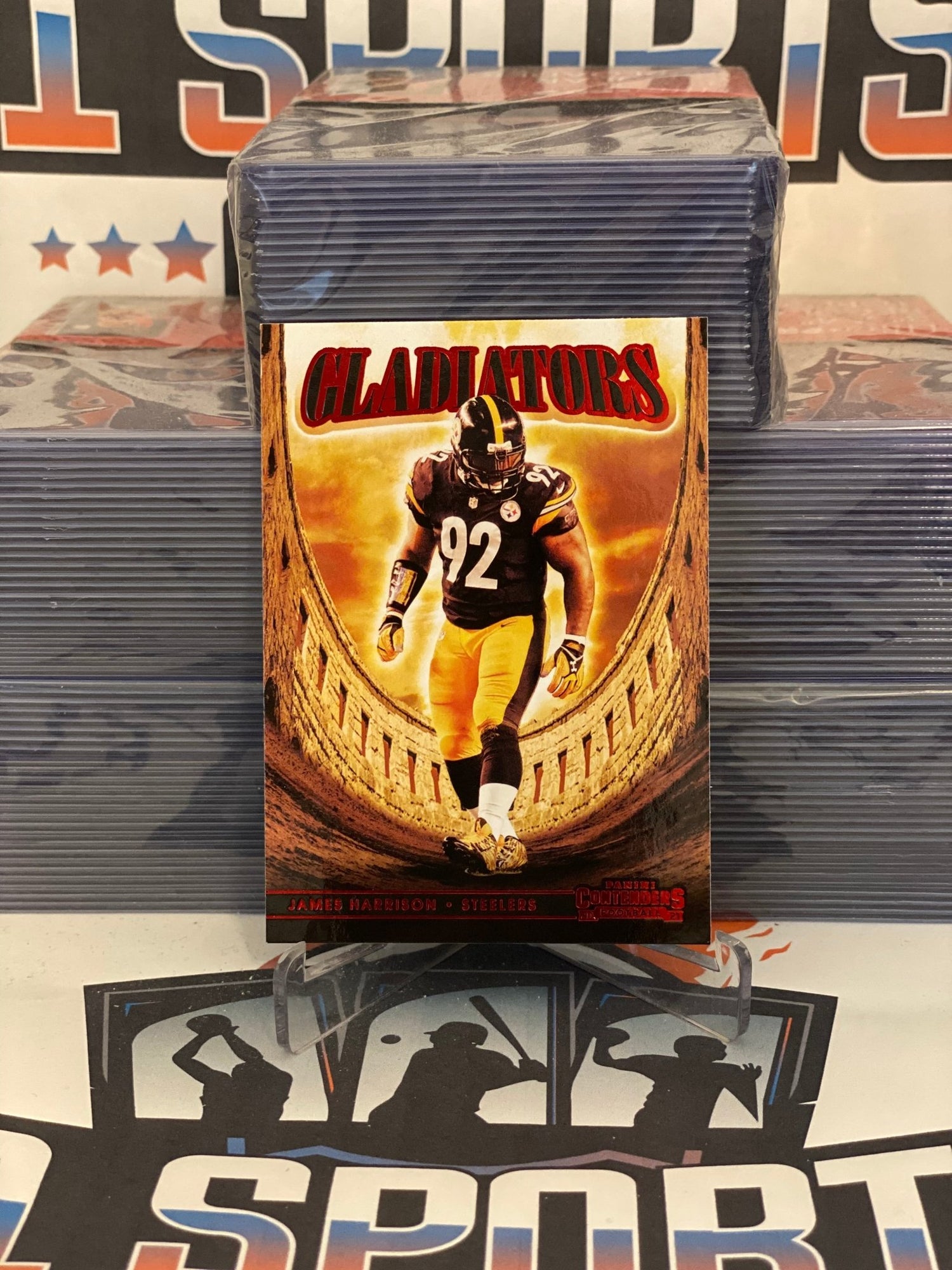 2021 Panini Contenders (Ruby, Gladiators) James Harrison #GLD-JHA