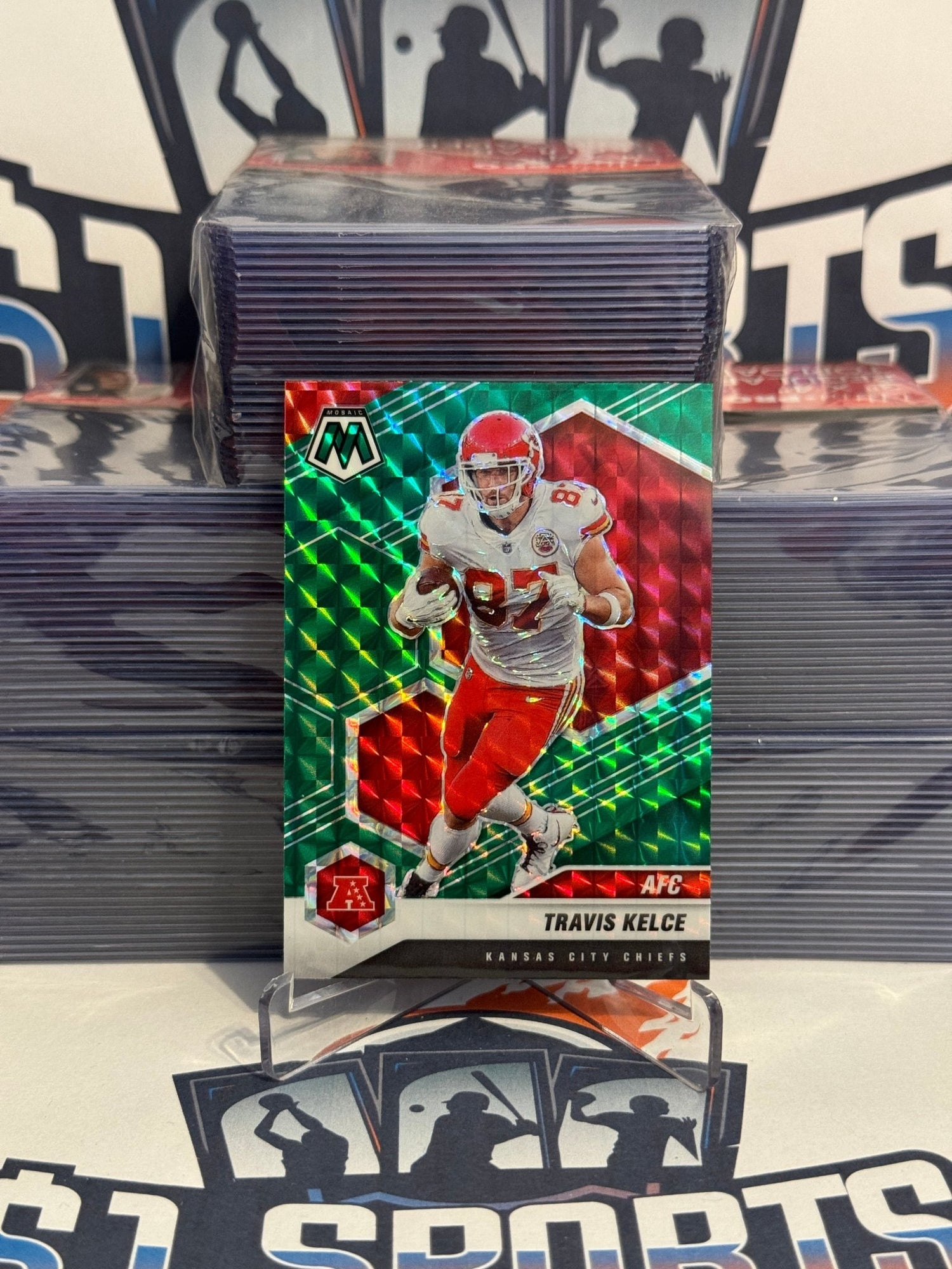 2021 Panini Mosaic (Green Prizm, AFC) Travis Kelce #240