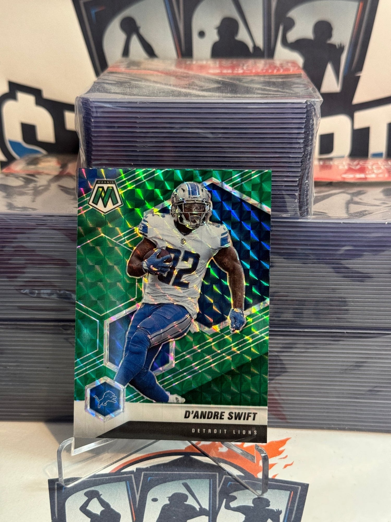 2021 Panini Mosaic (Green Prizm) D'Andre Swift #73