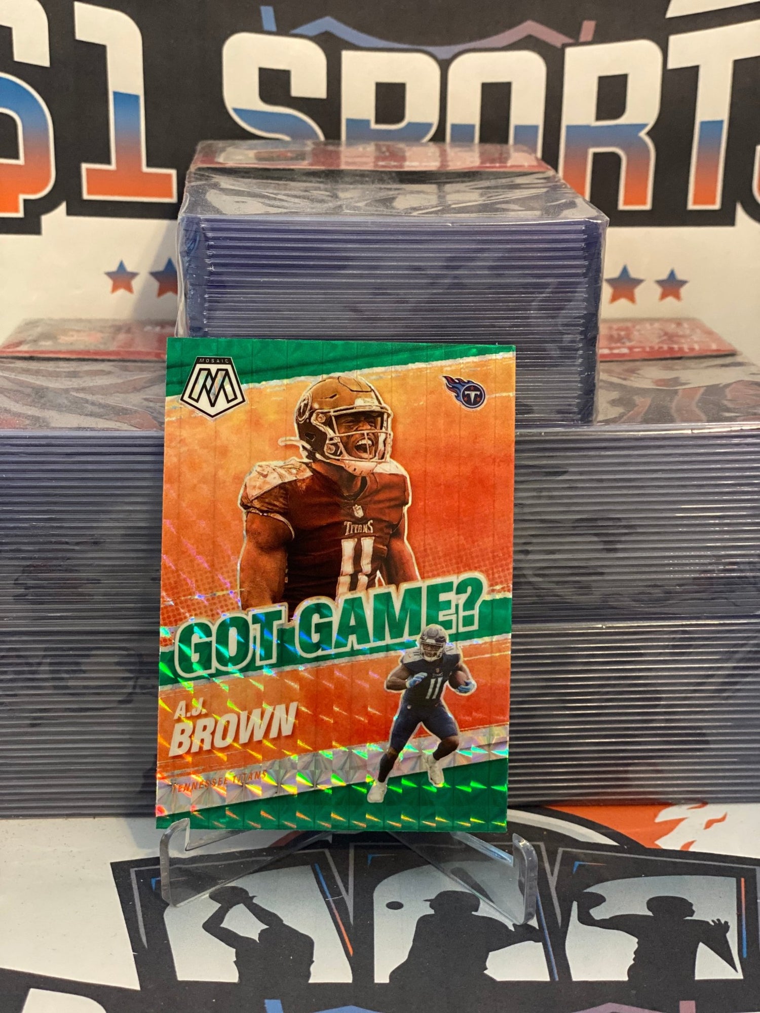 2021 Panini Mosaic (Green Prizm, Got Game?) A.J. Brown #GG-19