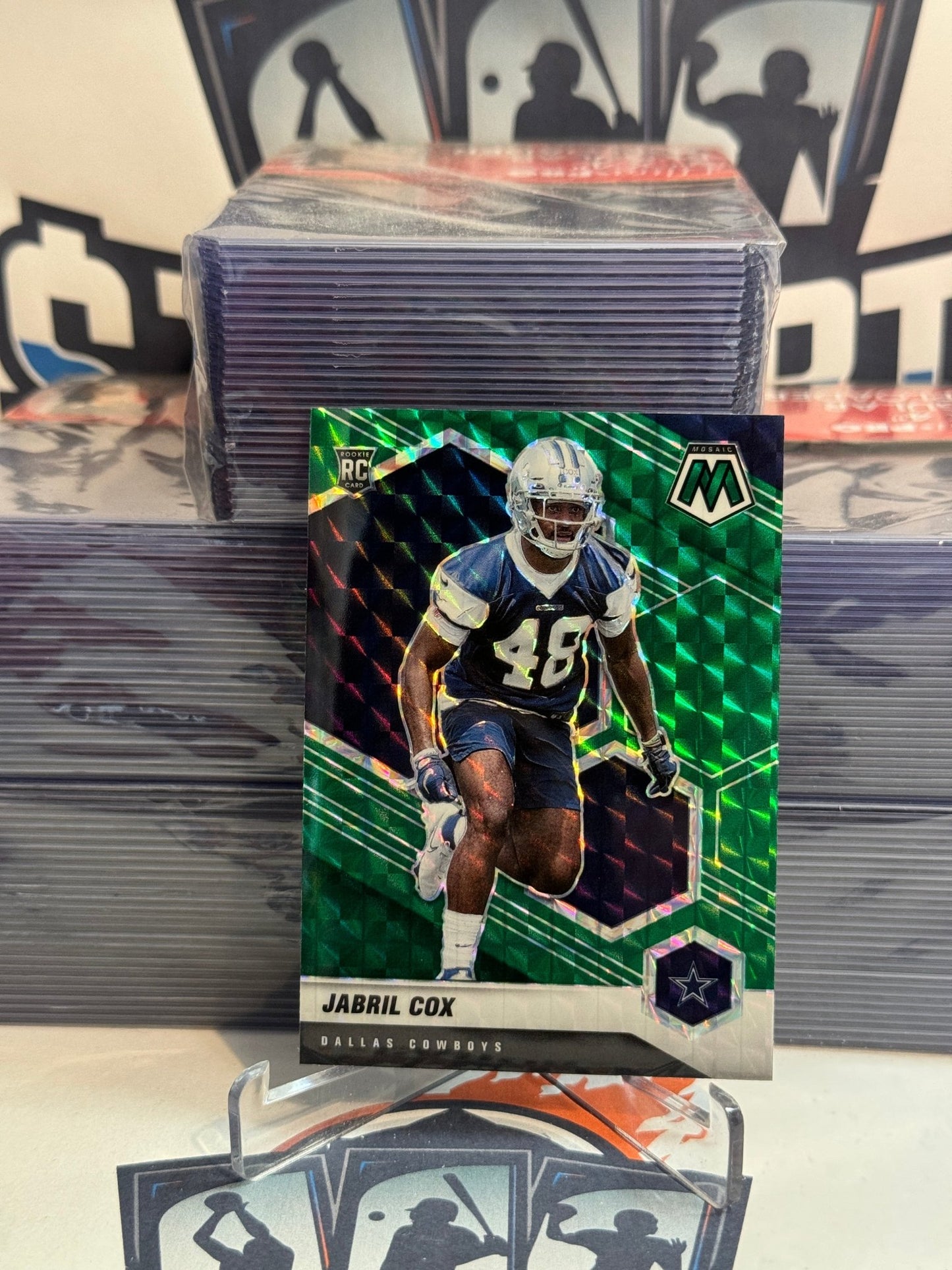 2021 Panini Mosaic (Green Prizm) Jabril Cox Rookie #369