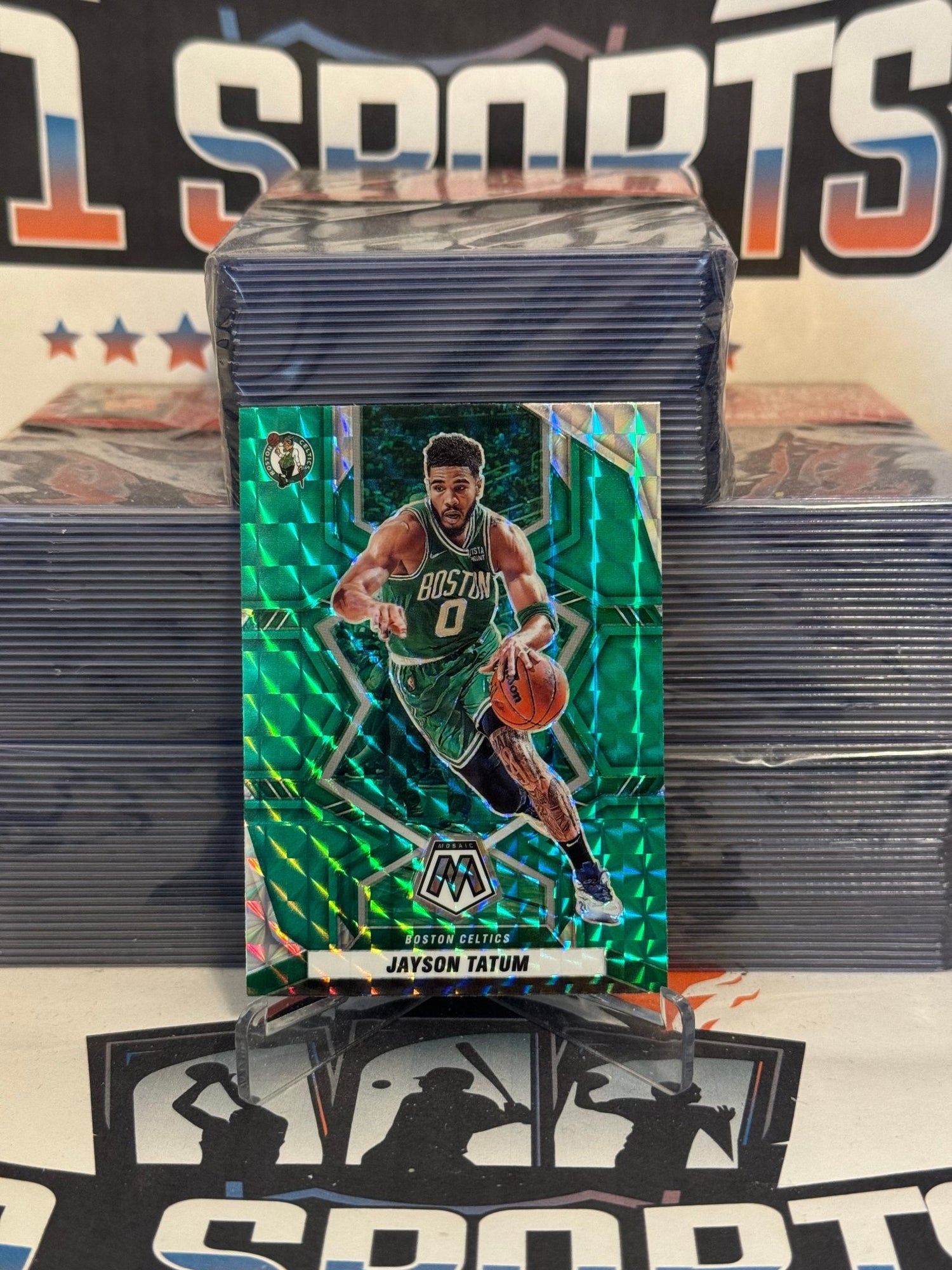 2021 Panini Mosaic (Green Prizm) Jayson Tatum #112