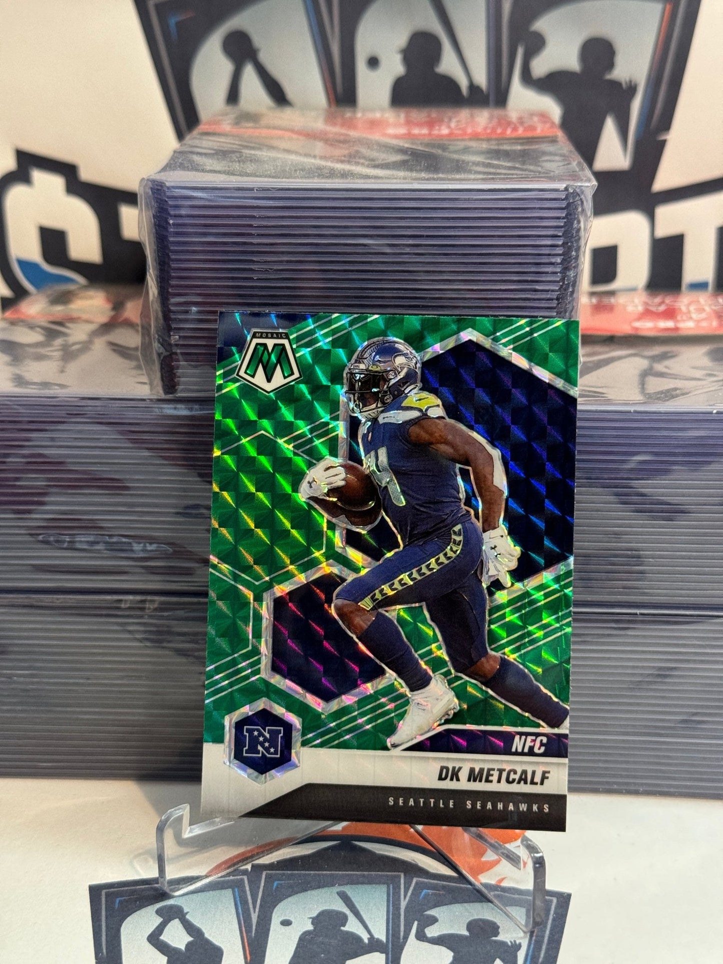 2021 Panini Mosaic (Green Prizm, NFC) DK Metcalf #217