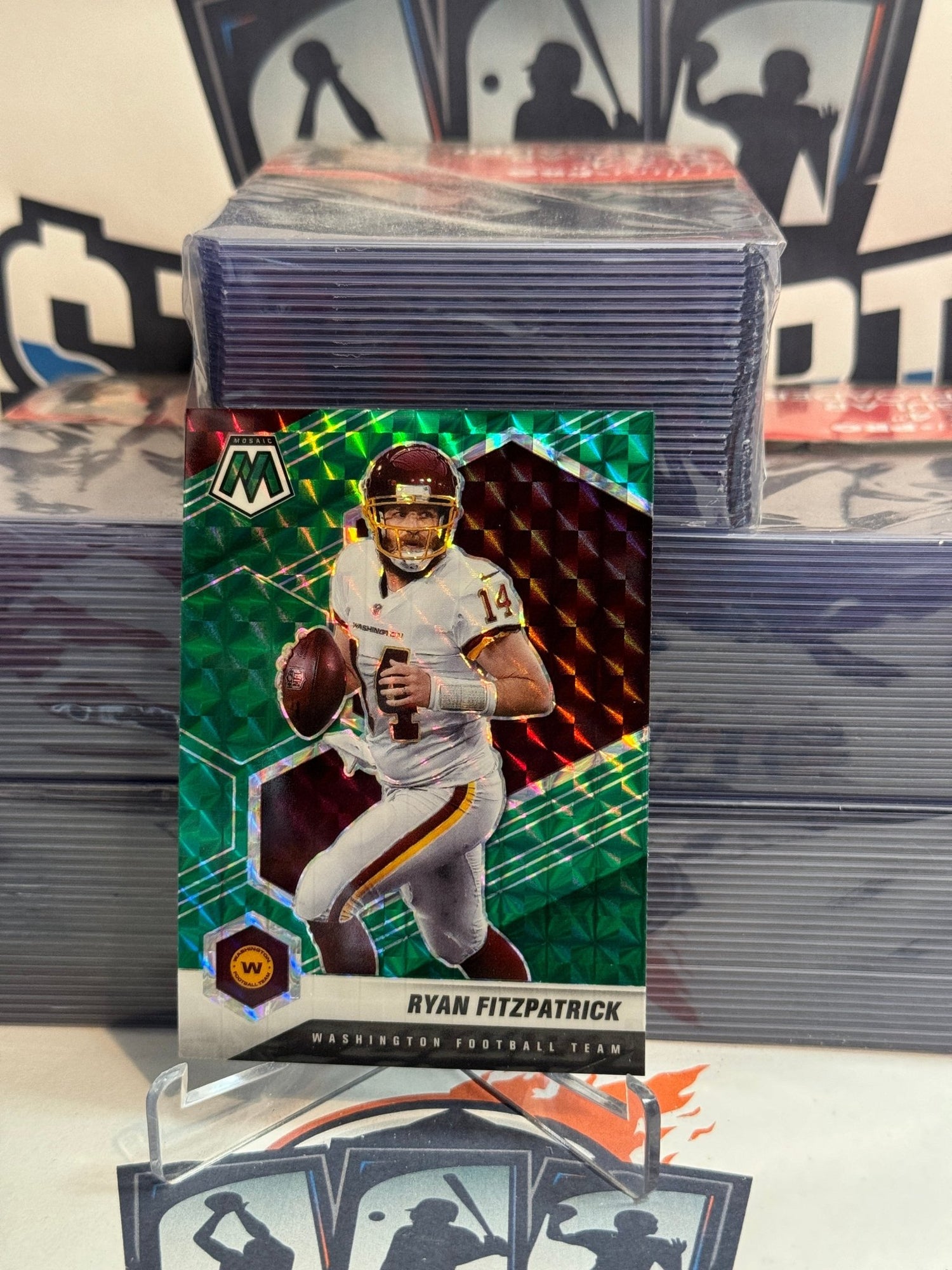 2021 Panini Mosaic (Green Prizm) Ryan Fitzpatrick #197