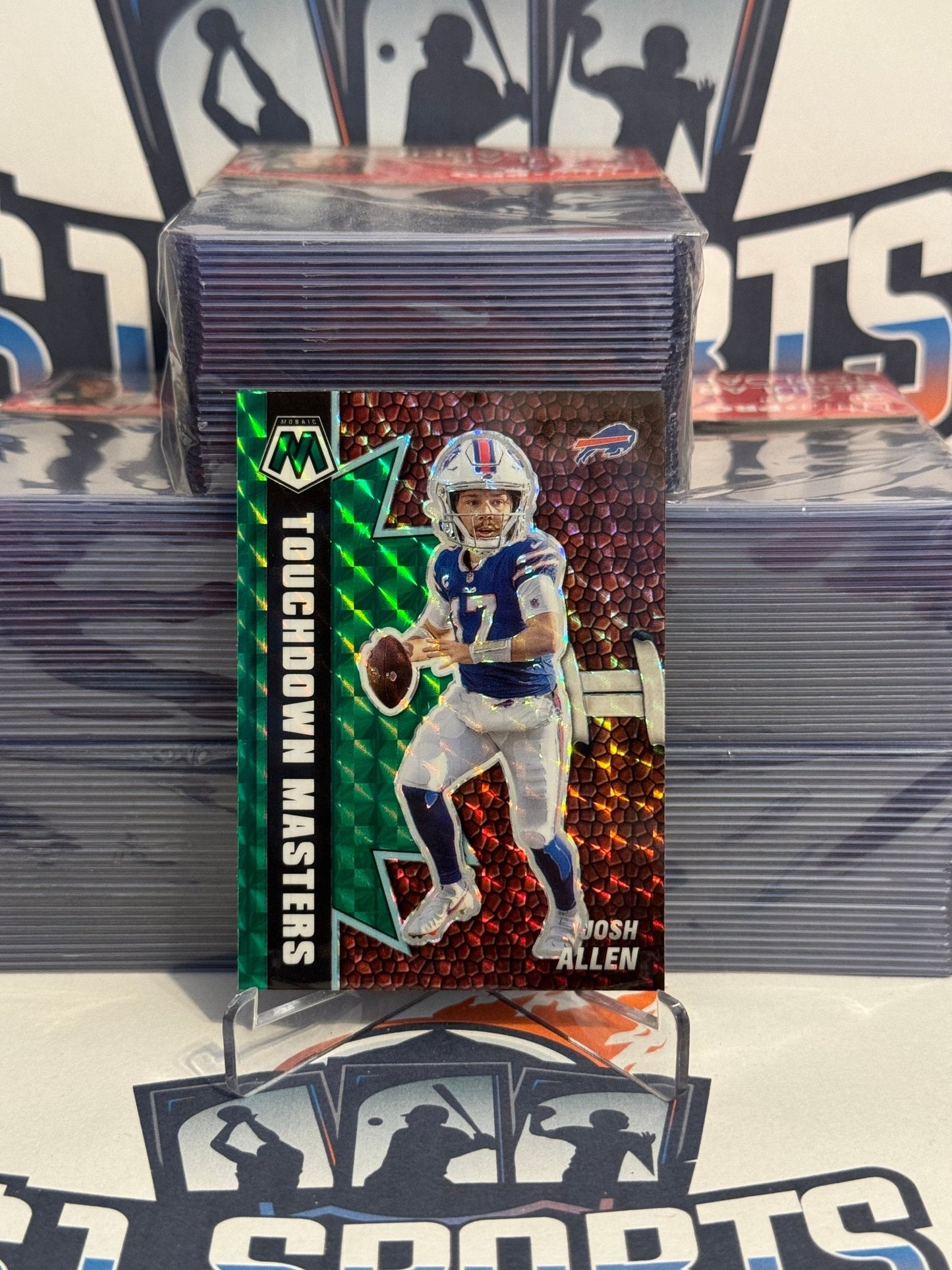 2021 Panini Mosaic (Green Prizm, Touchdown Masters) Josh Allen #TM-15