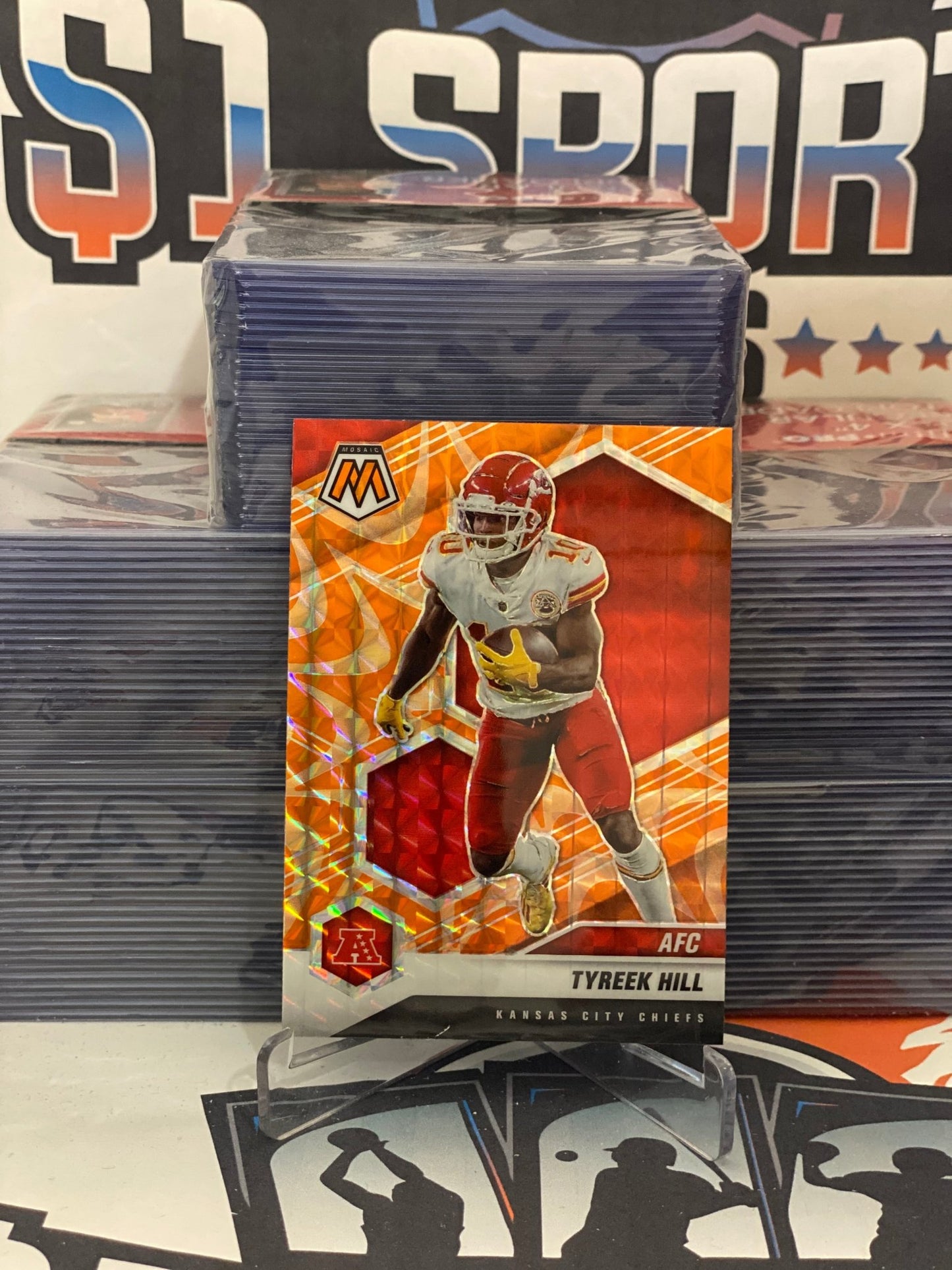 2021 Panini Mosaic (Orange Reactive Prizm, AFC) Tyreek Hill #238