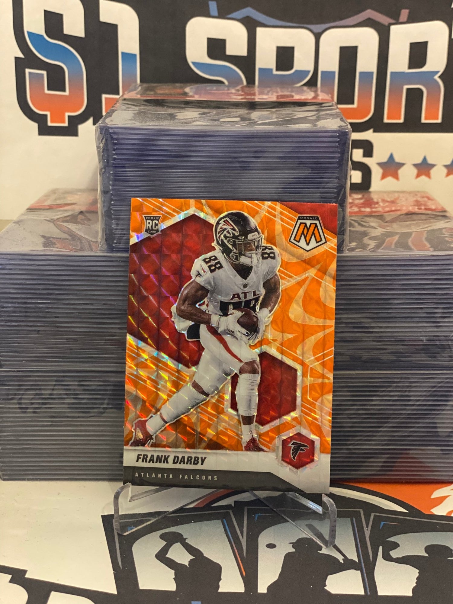 2021 Panini Mosaic (Orange Reactive Prizm) Frank Darby Rookie #389