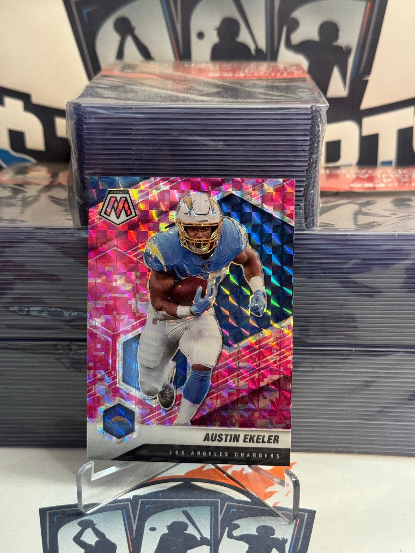 2021 Panini Mosaic (Pink Camo Prizm) Austin Ekeler #114