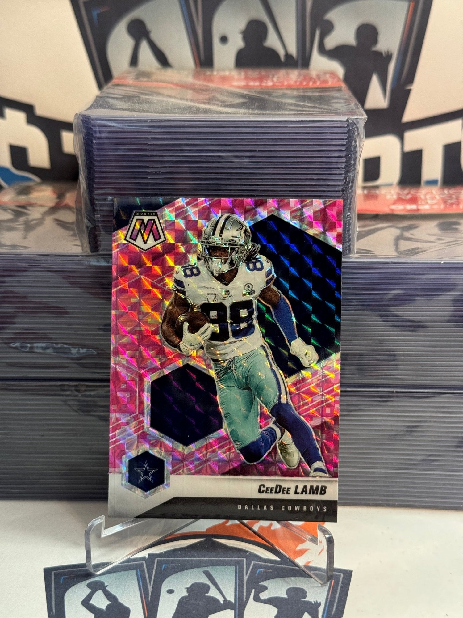 2021 Panini Mosaic (Pink Camo Prizm) CeeDee Lamb #62
