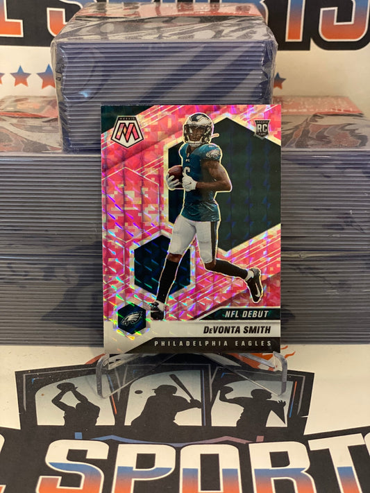 2021 Panini Mosaic (Pink Camo Prizm, NFL Debut) DeVonta Smith Rookie #246