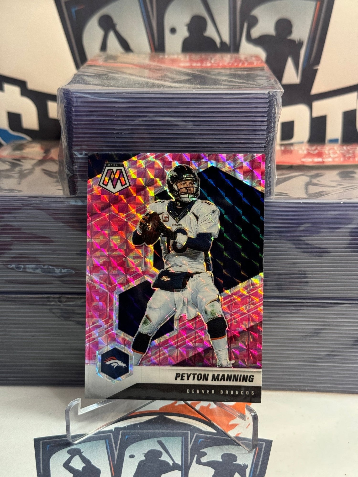 2021 Panini Mosaic (Pink Camo Prizm) Peyton Manning #67