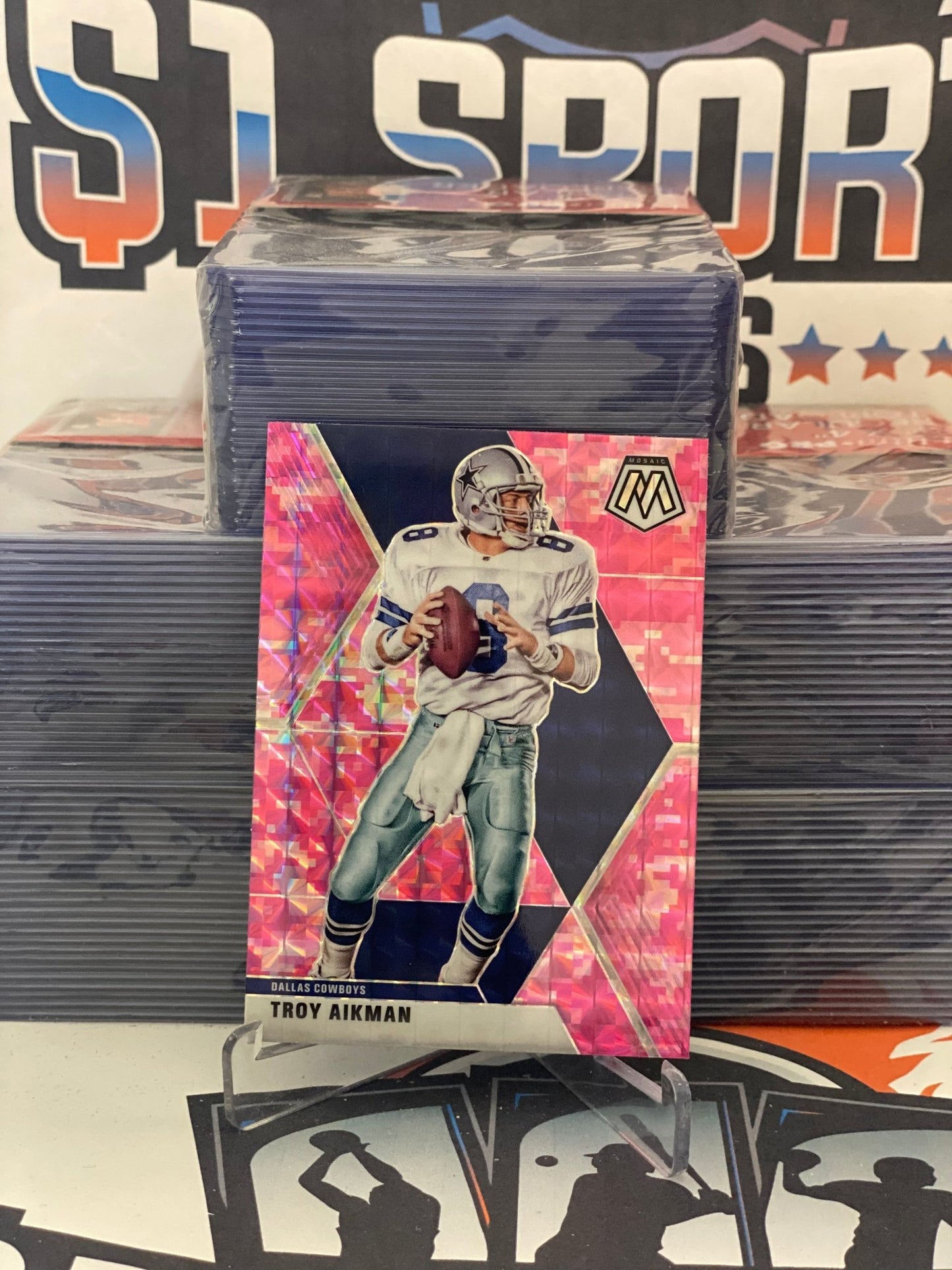 2021 Panini Mosaic (Pink Camo Prizm) Troy Aikman #63