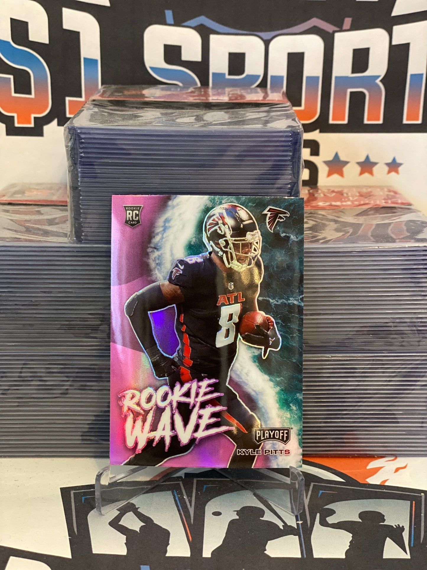 2021 Panini Playoff (Pink Prizm, Rookie Wave) Kyle Pitts #RW-KPI