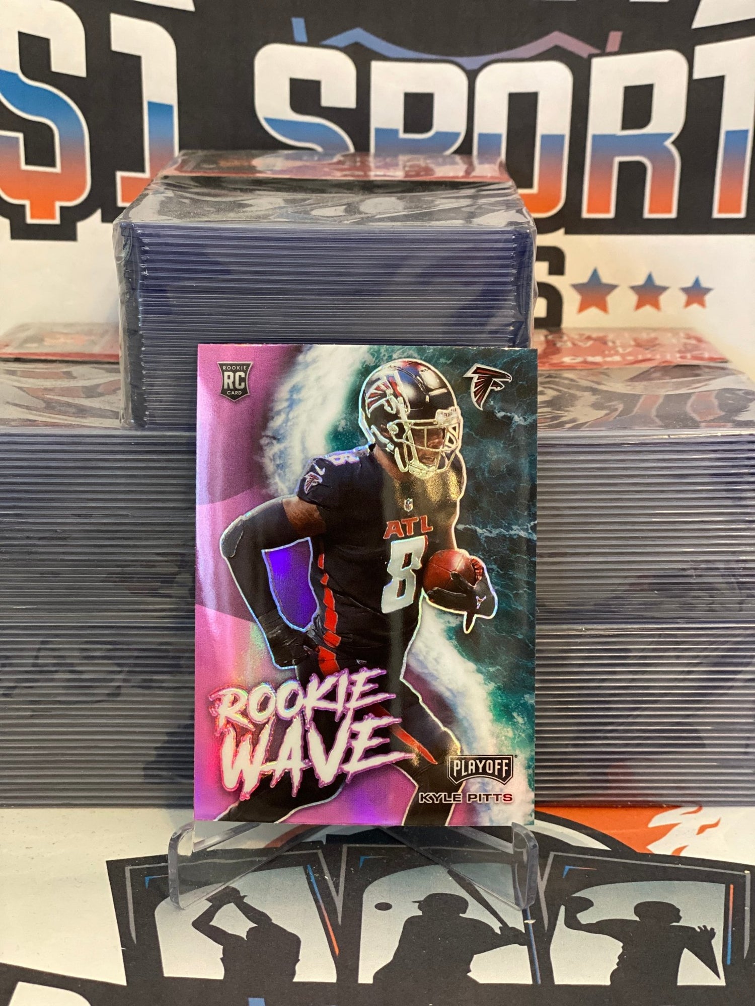 2021 Panini Playoff (Pink Prizm, Rookie Wave) Kyle Pitts #RW-KPI