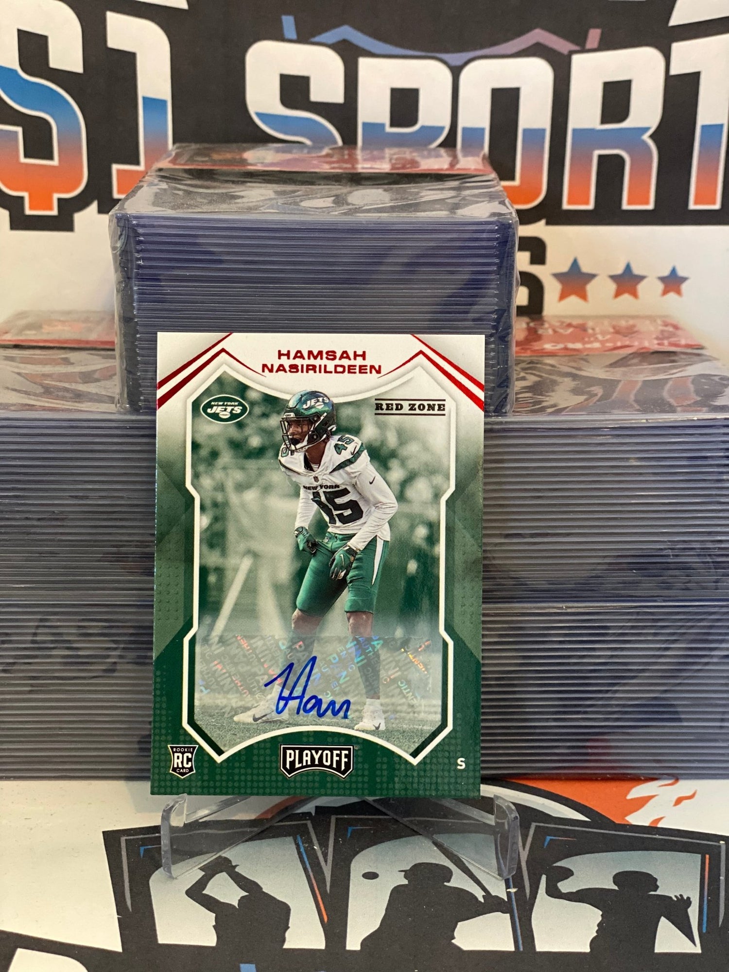 2021 Panini Playoff (Red Zone Rookie Auto) Hamsah Nasirildeen #290