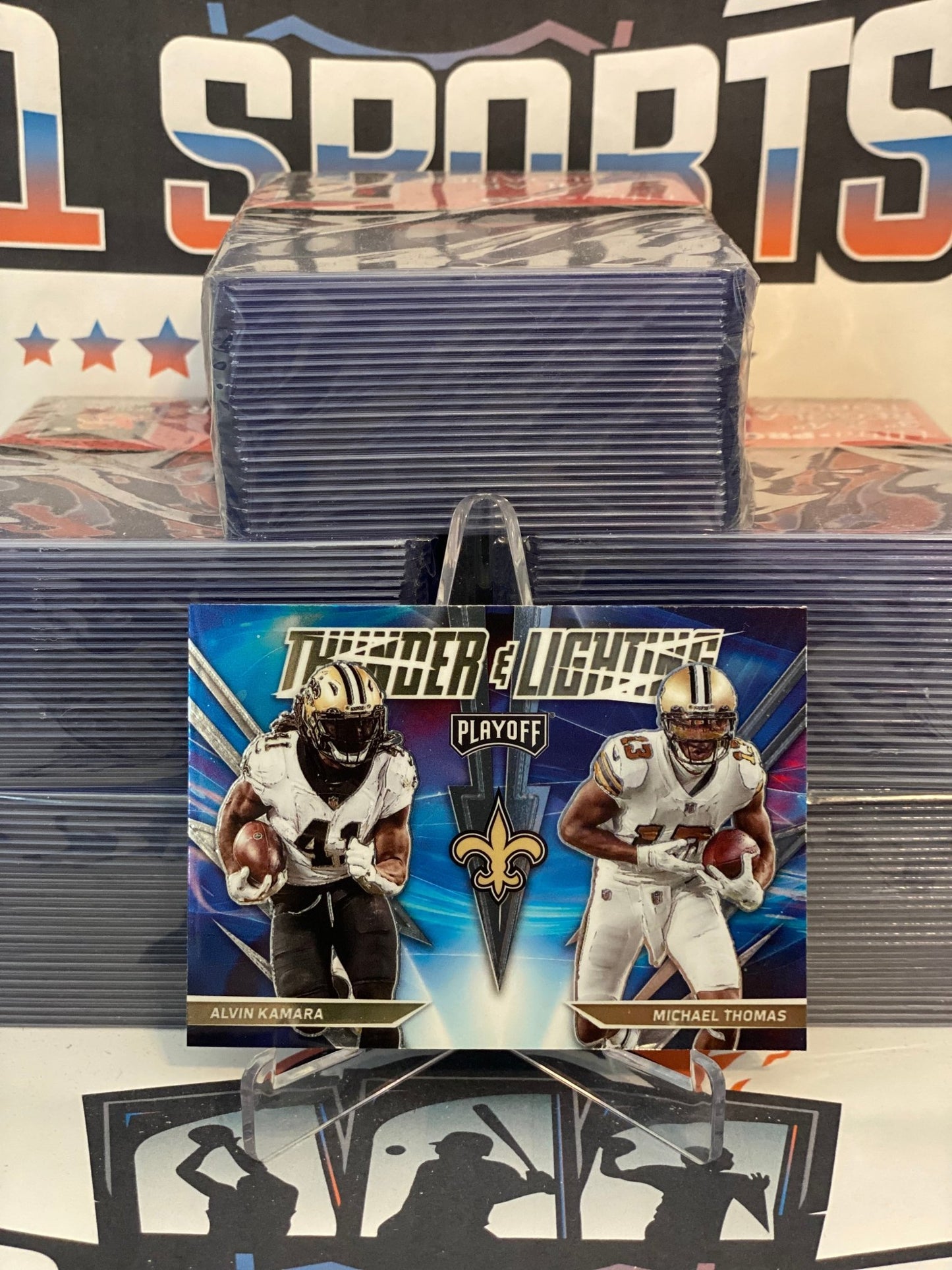2021 Panini Playoff (Thunder & Lightning) Alvin Kamara & Michael Thomas #TL-14