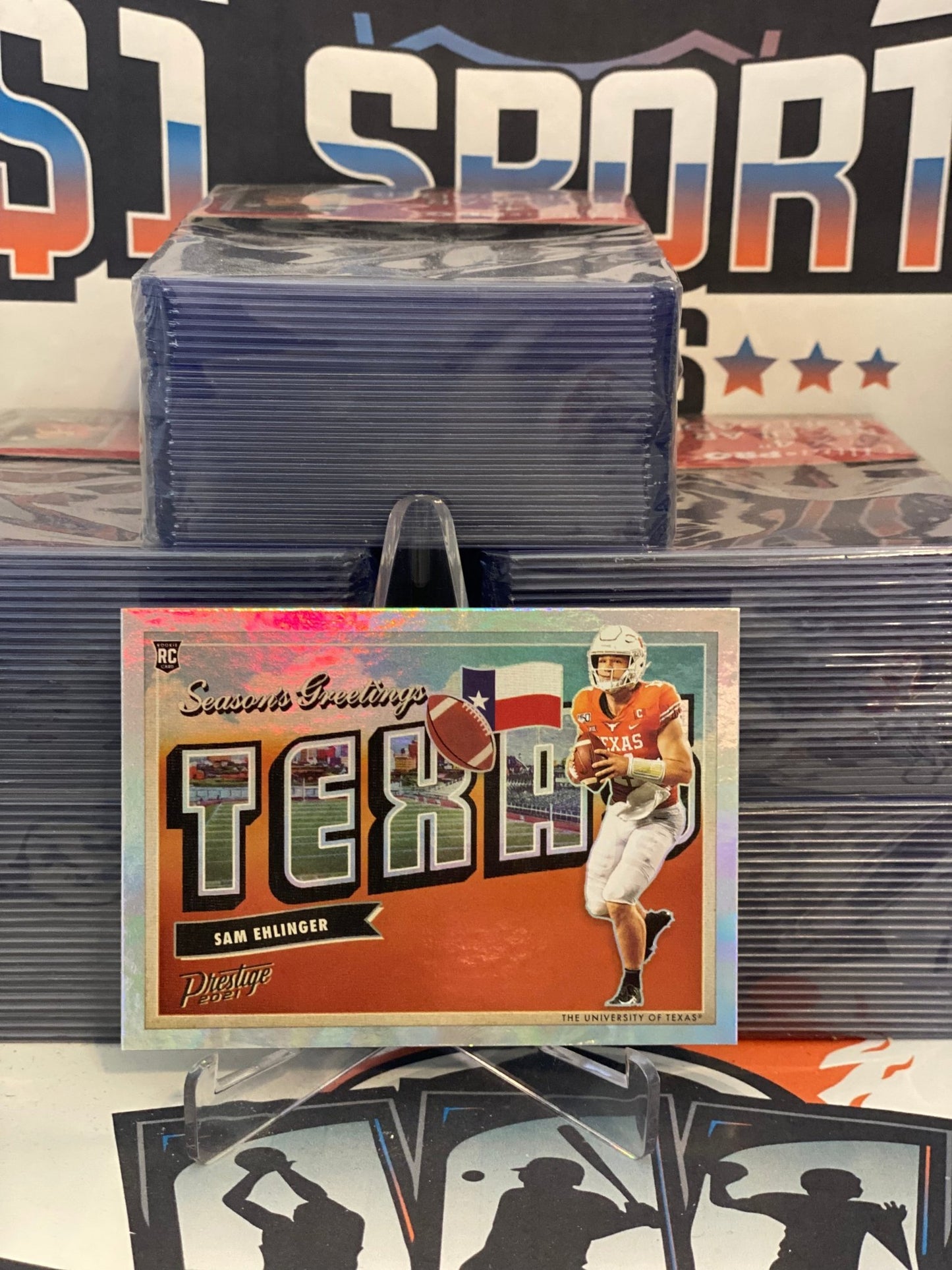 2021 Panini Prestige (Season's Greetings) Sam Ehlinger Rookie #SG-19