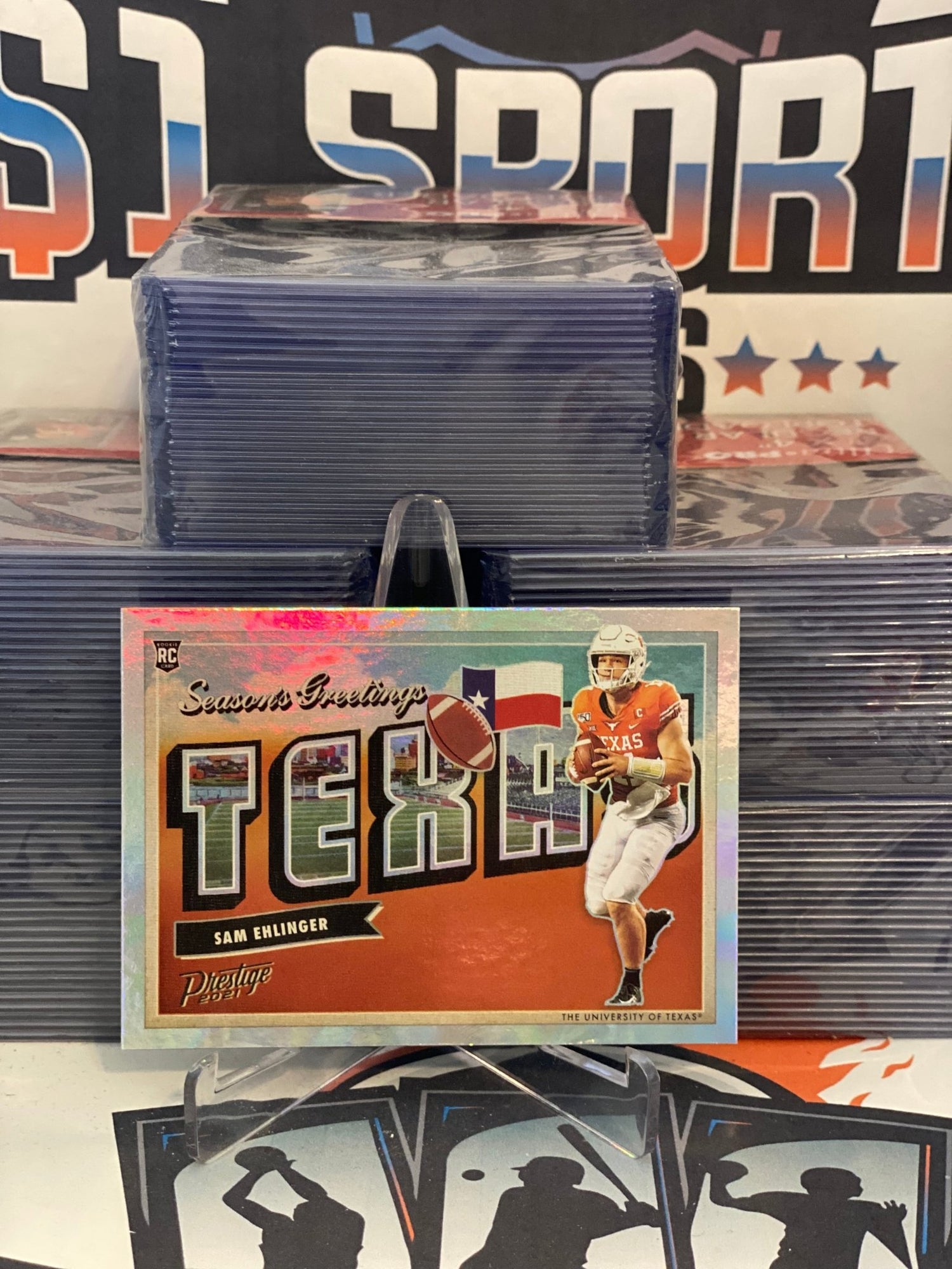 2021 Panini Prestige (Season's Greetings) Sam Ehlinger Rookie #SG-19