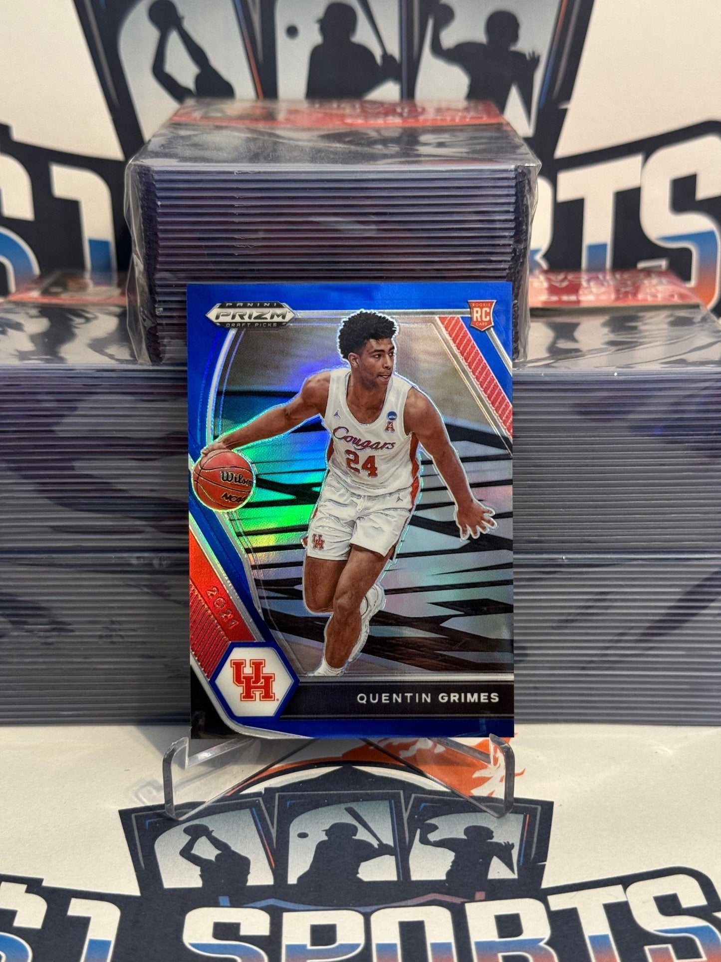 2021 Panini Prizm Draft Picks (Blue Prizm 137/199) Quentin Grimes Rookie #46