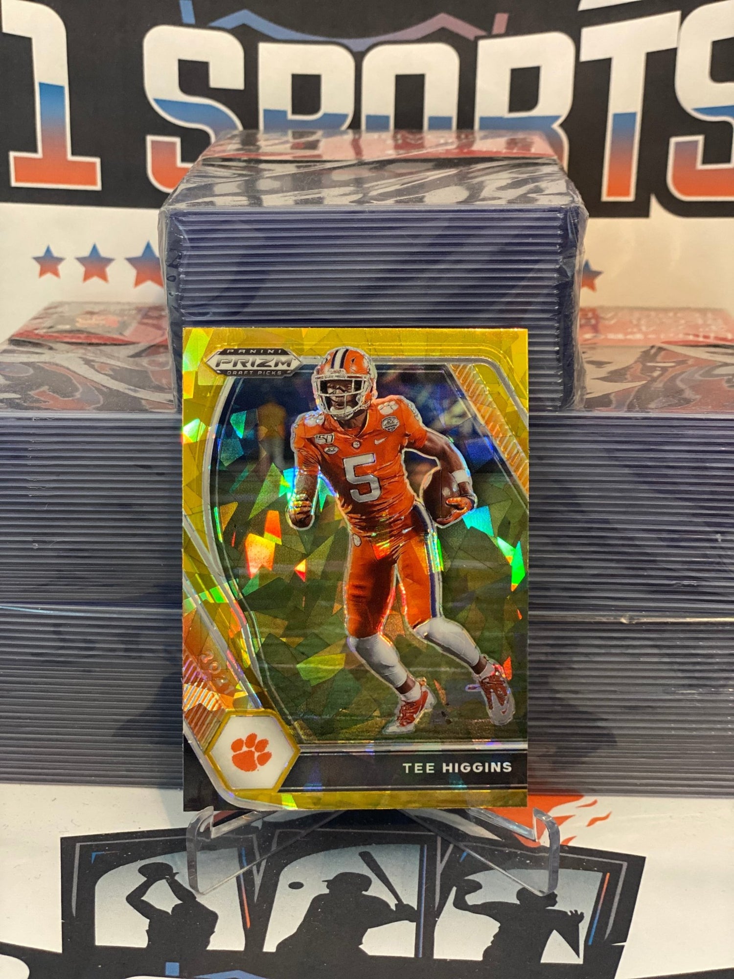 2021 Panini Prizm Draft Picks (Gold Ice Prizm) Tee Higgins #60