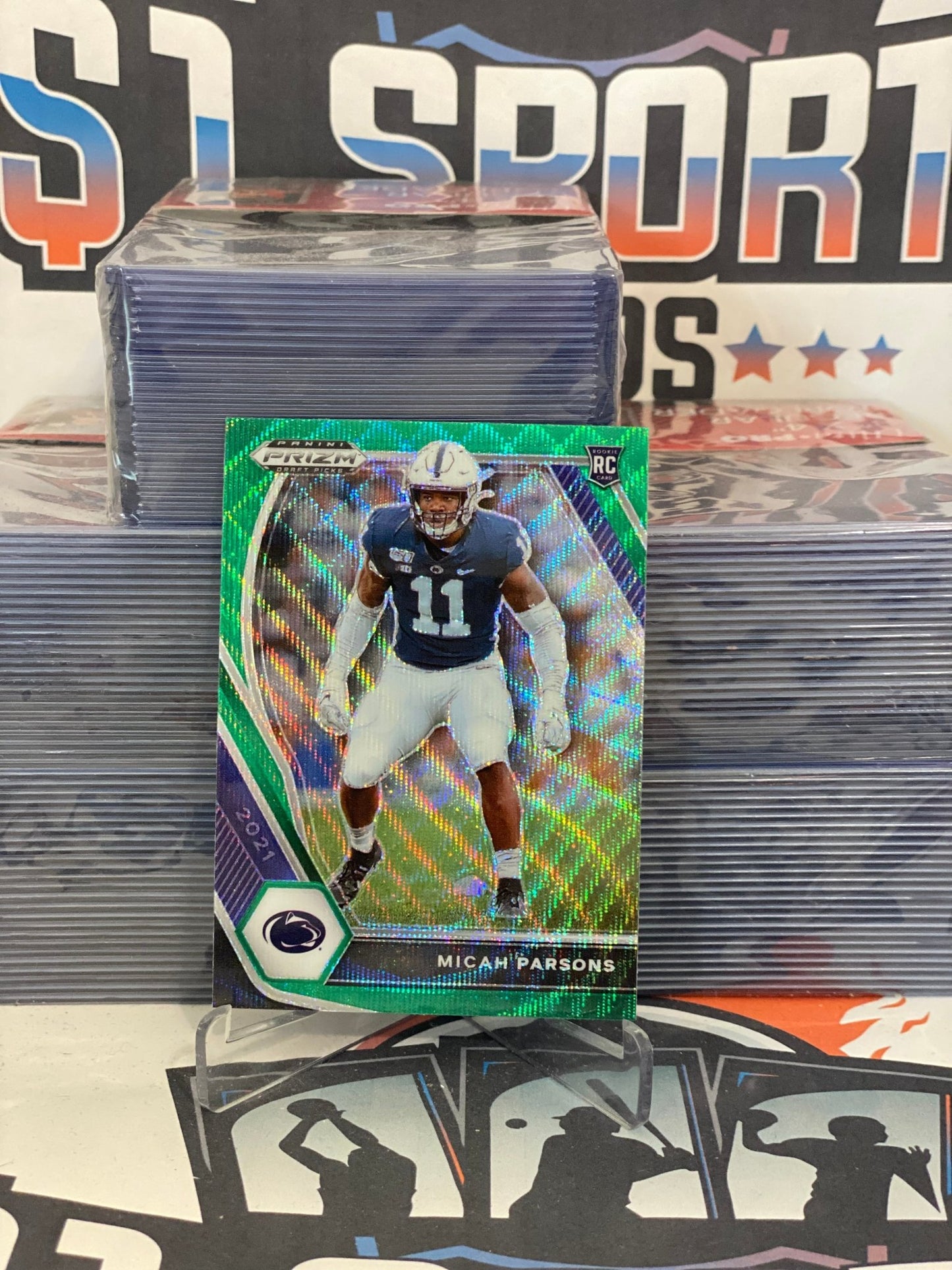2021 Panini Prizm Draft Picks (Green Prizm) Micah Parsons Rookie #136