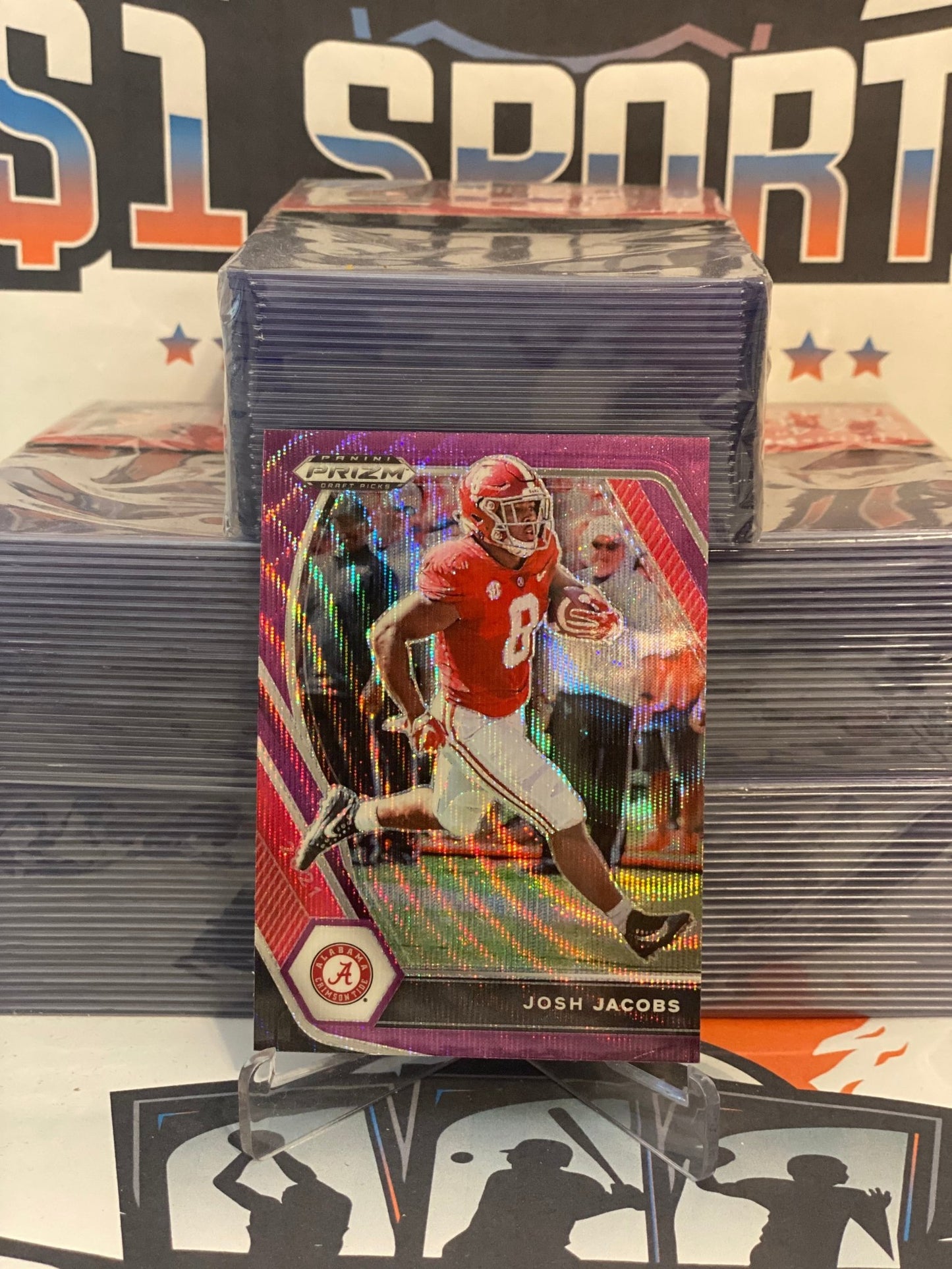 2021 Panini Prizm Draft Picks (Purple Wave Prizm) Josh Jacobs #95