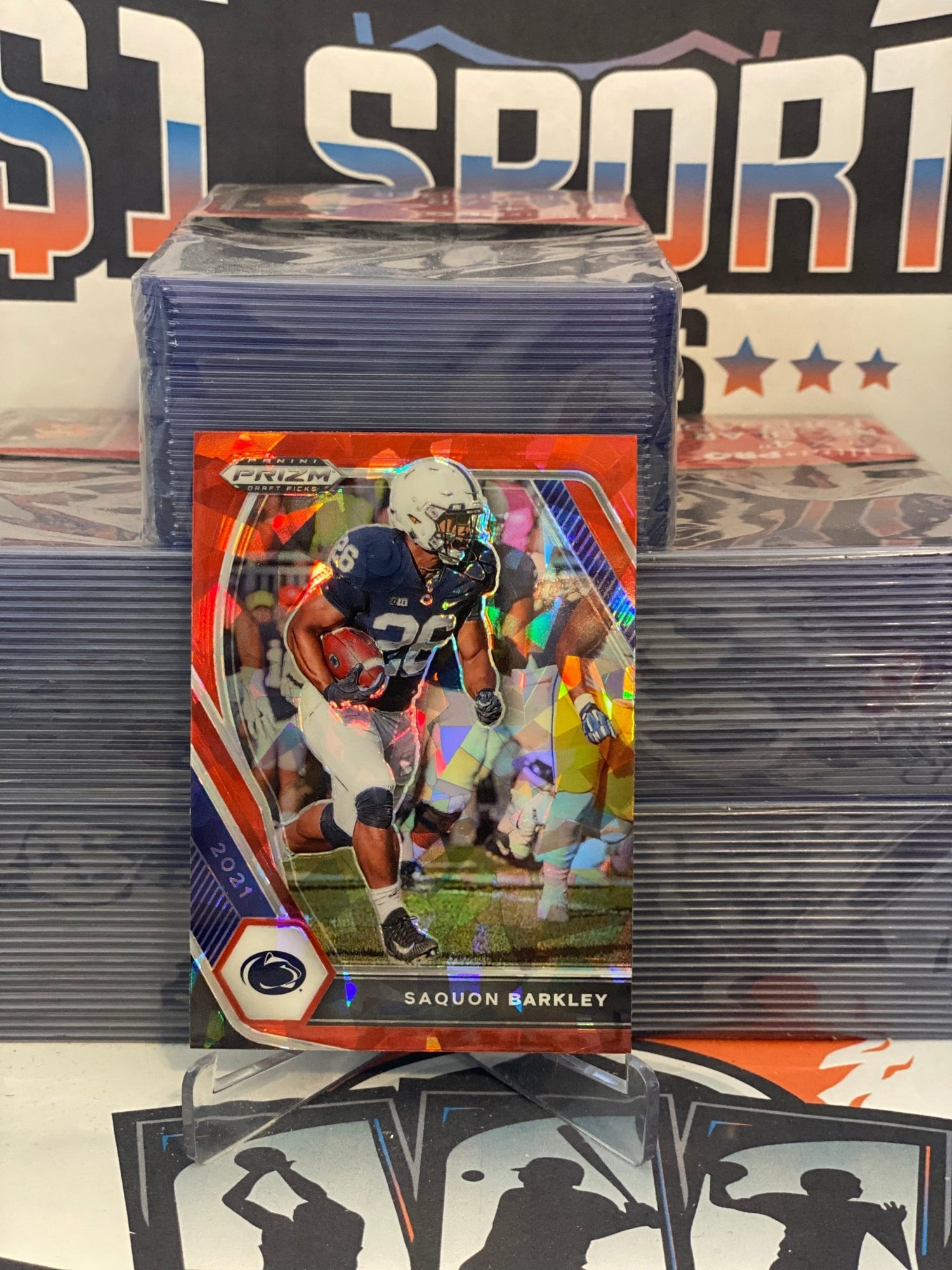 2021 Panini Prizm Draft Picks (Red Ice Prizm) Saquon Barkley #88