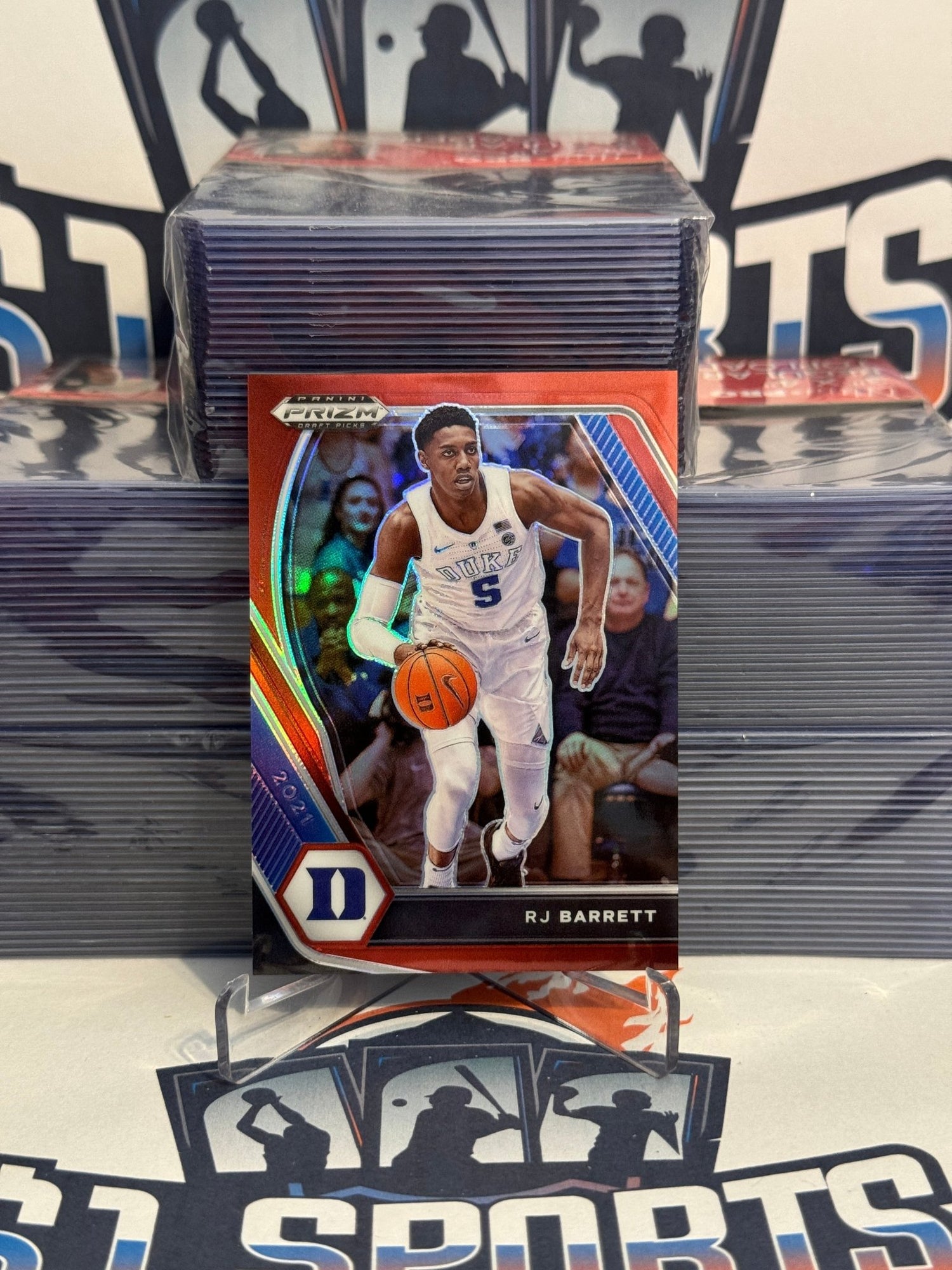 2021 Panini Prizm Draft Picks (Red Prizm 269/299) RJ Barrett #95