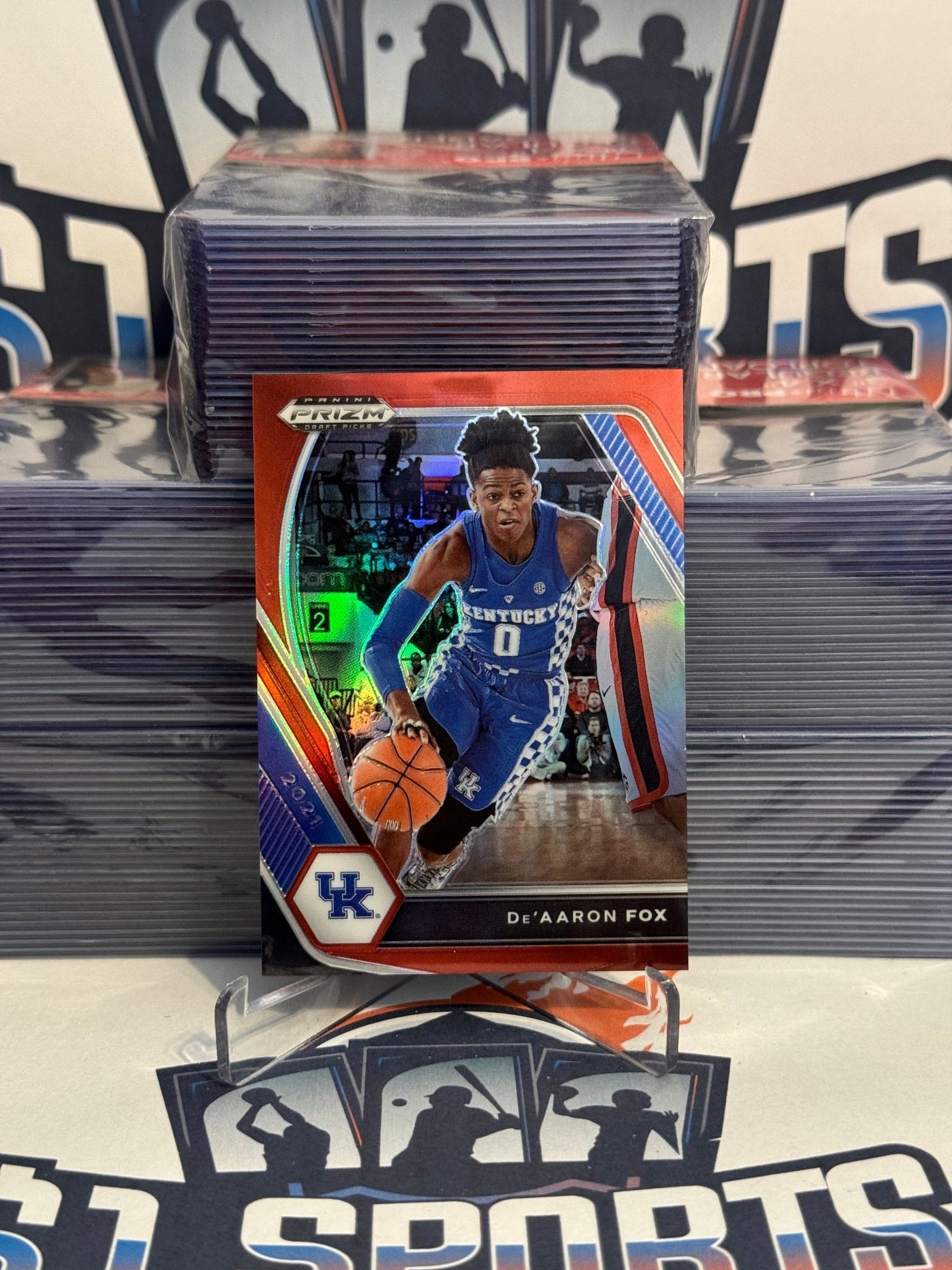 2021 Panini Prizm Draft Picks (Red Prizm 54/299) De'Aaron Fox #72
