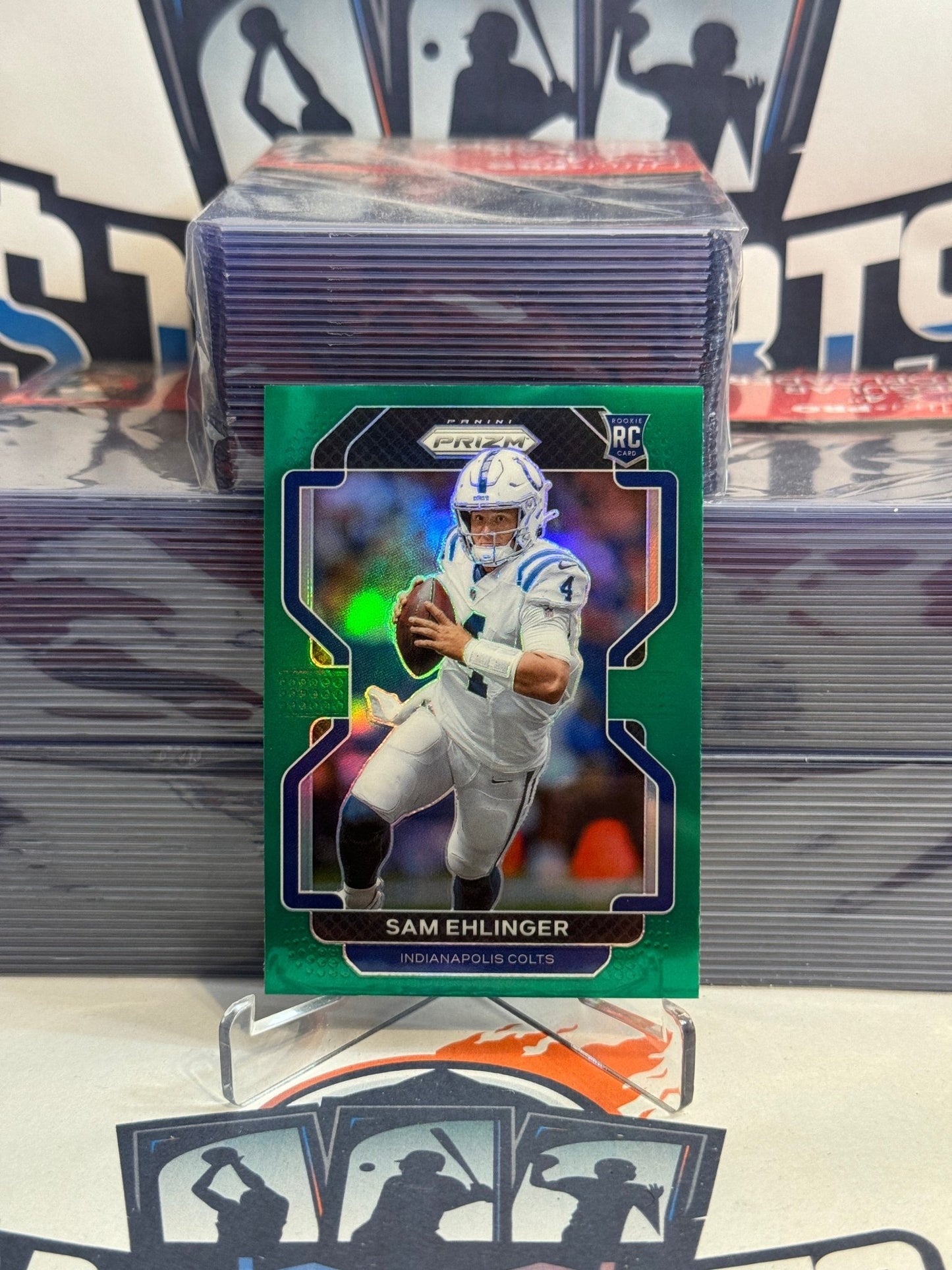 2021 Panini Prizm (Green Prizm) Sam Ehlinger Rookie #395