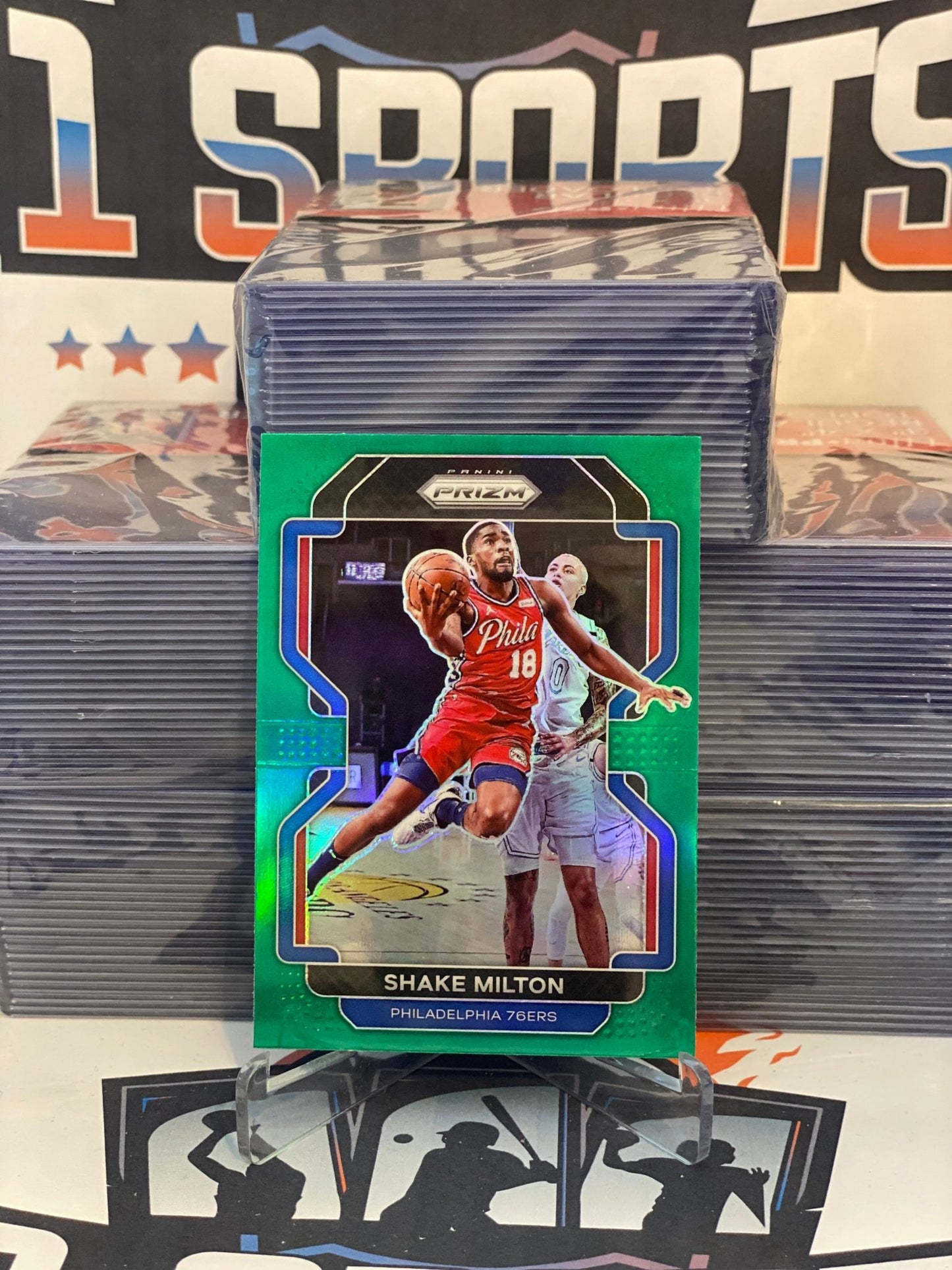 2021 Panini Prizm (Green Prizm) Shake Milton #58