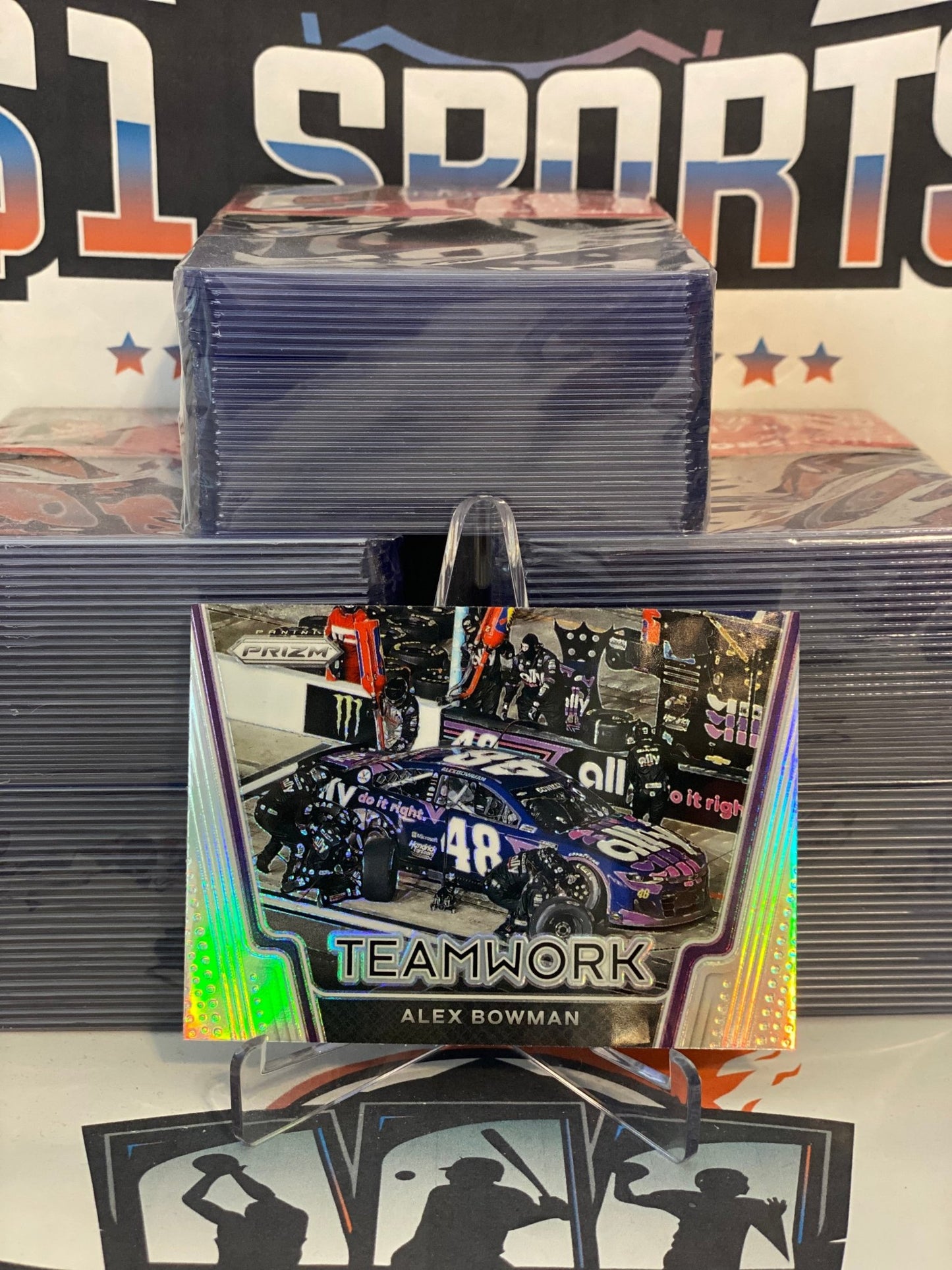 2021 Panini Prizm NASCAR (Silver Prizm, Teamwork) Alex Bowman #T5