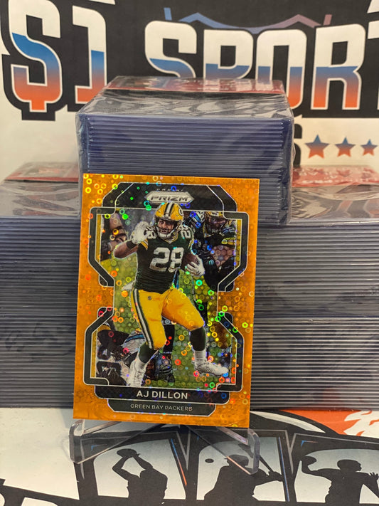 2021 Panini Prizm (Orange Disco Prizm) AJ Dillon #140