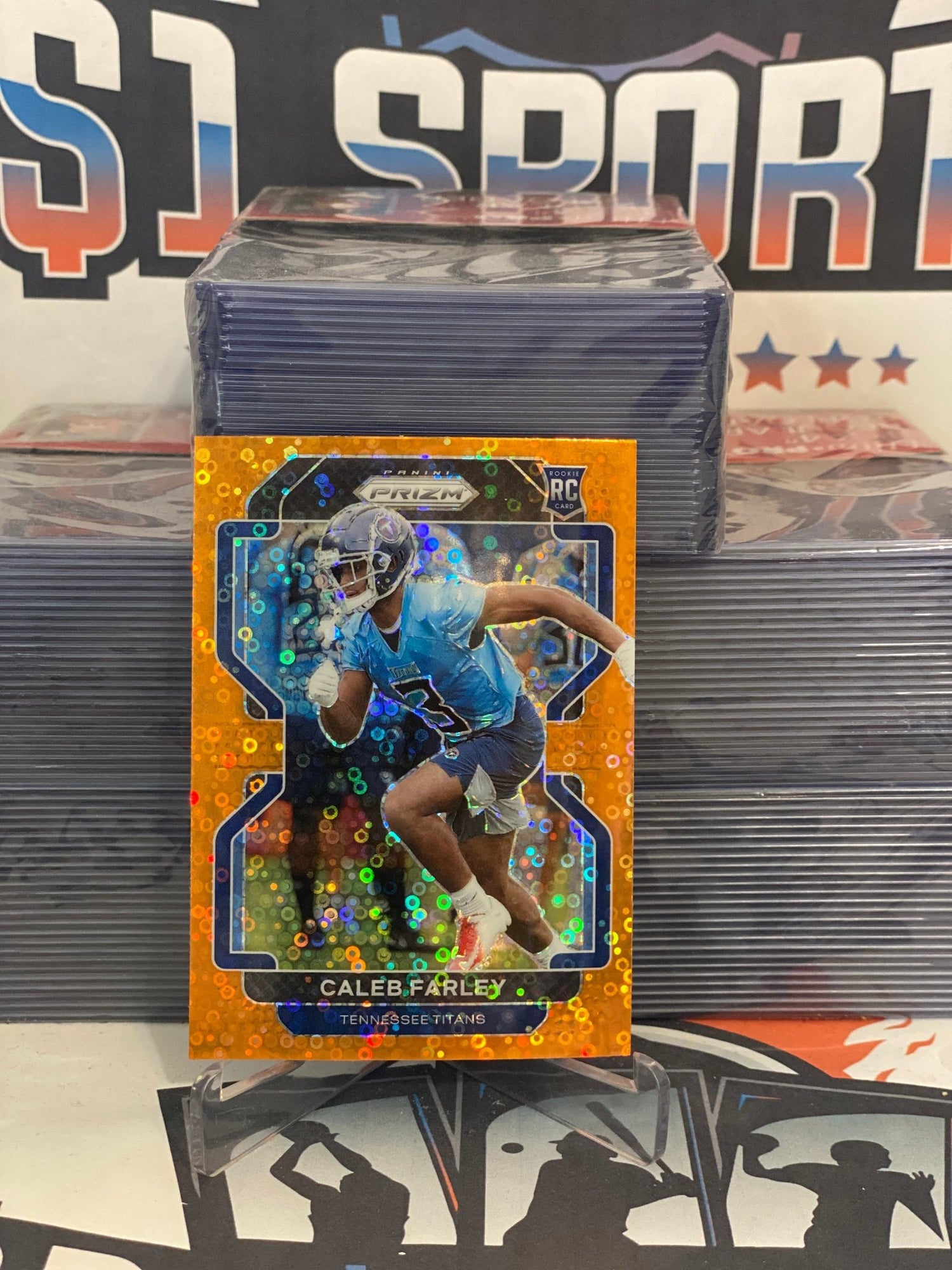 2021 Panini Prizm (Orange Disco Prizm) Caleb Farley Rookie #375