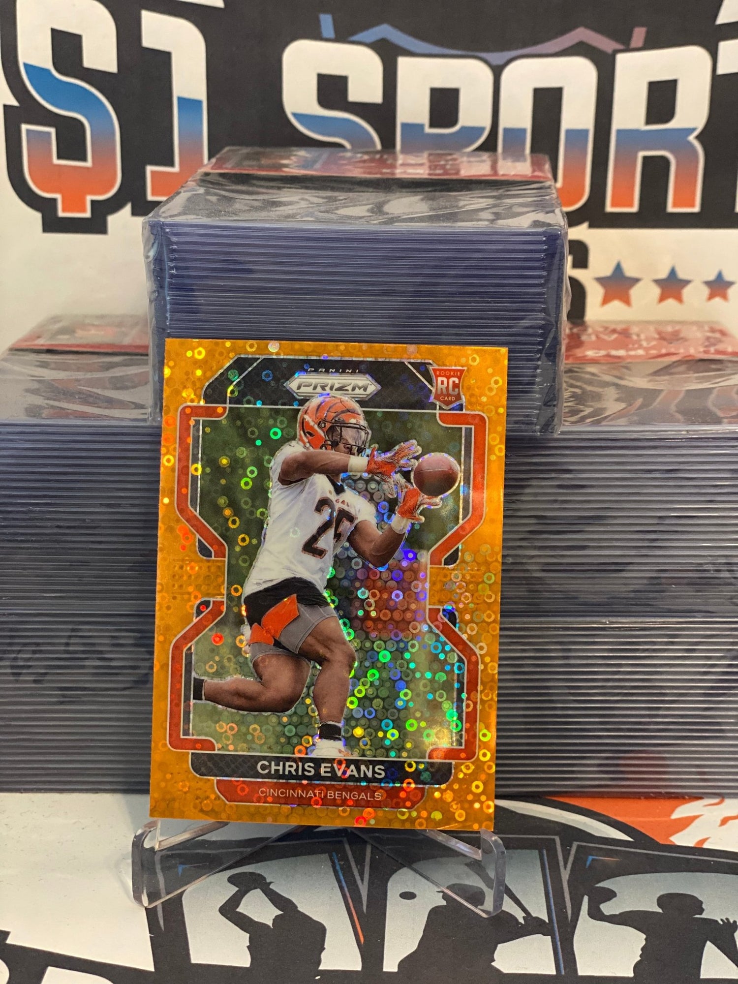 2021 Panini Prizm (Orange Disco Prizm) Chris Evans Rookie #424