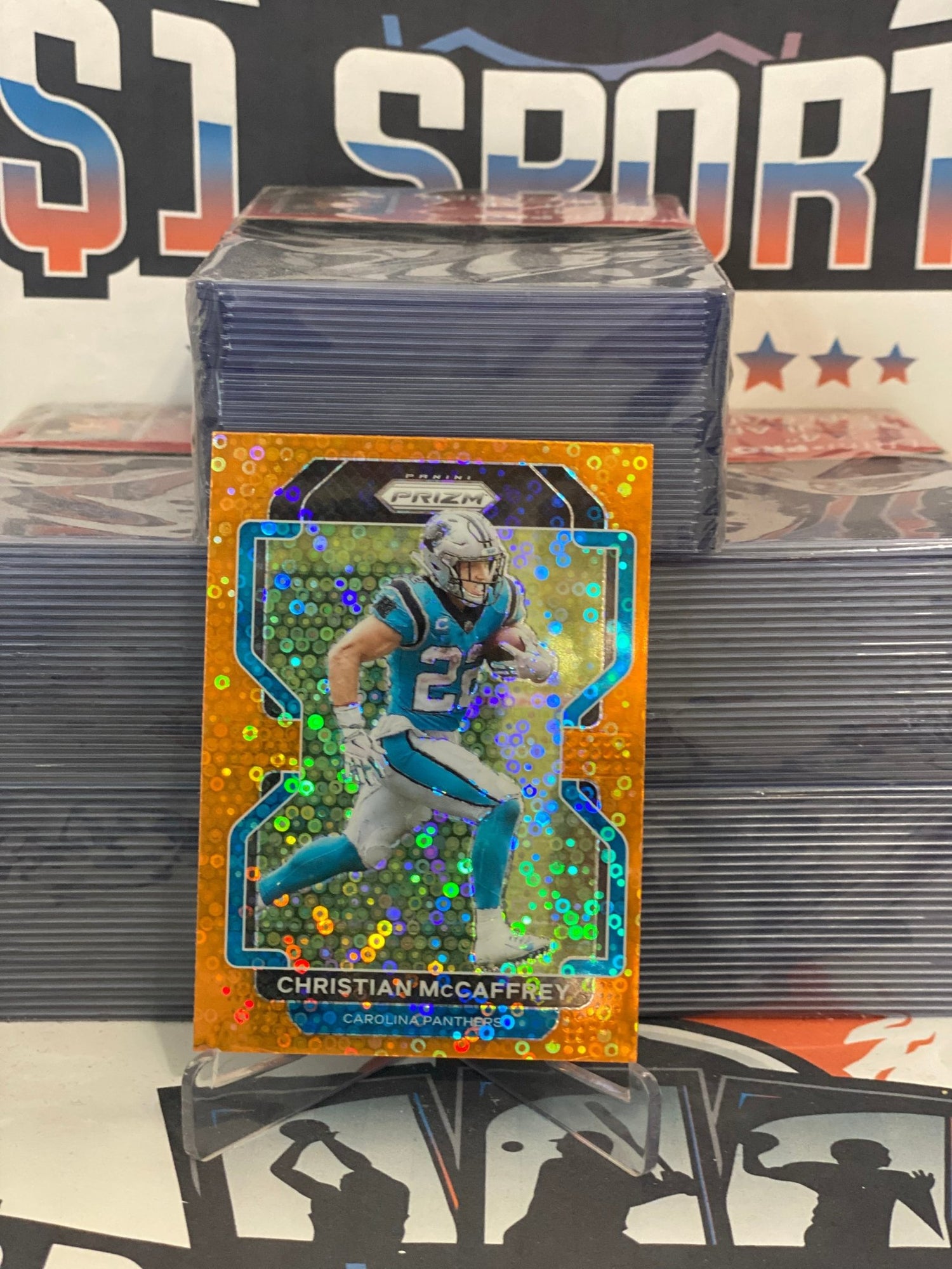 2021 Panini Prizm (Orange Disco Prizm) Christian McCaffrey #314