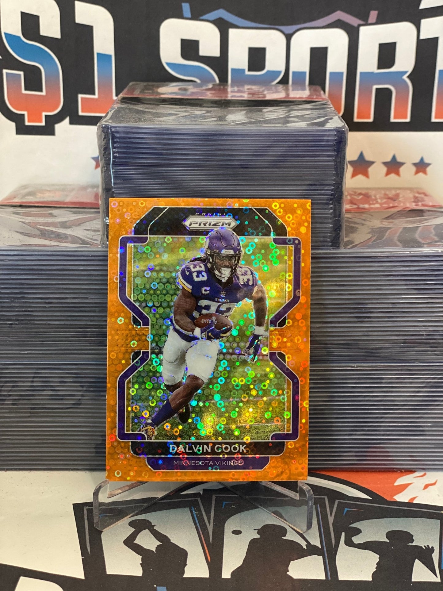 2021 Panini Prizm (Orange Disco Prizm) Dalvin Cook #129