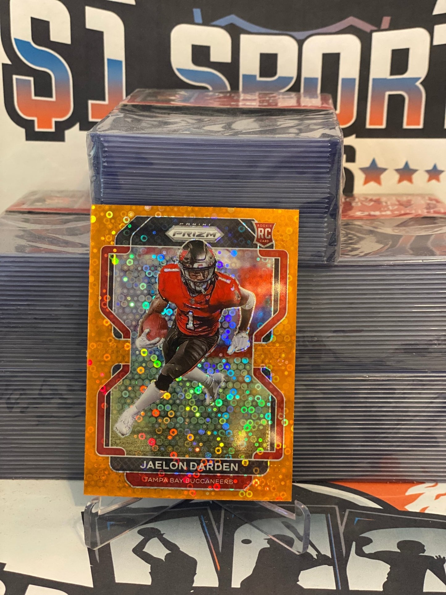 2021 Panini Prizm (Orange Disco Prizm) Jaelon Darden Rookie #363