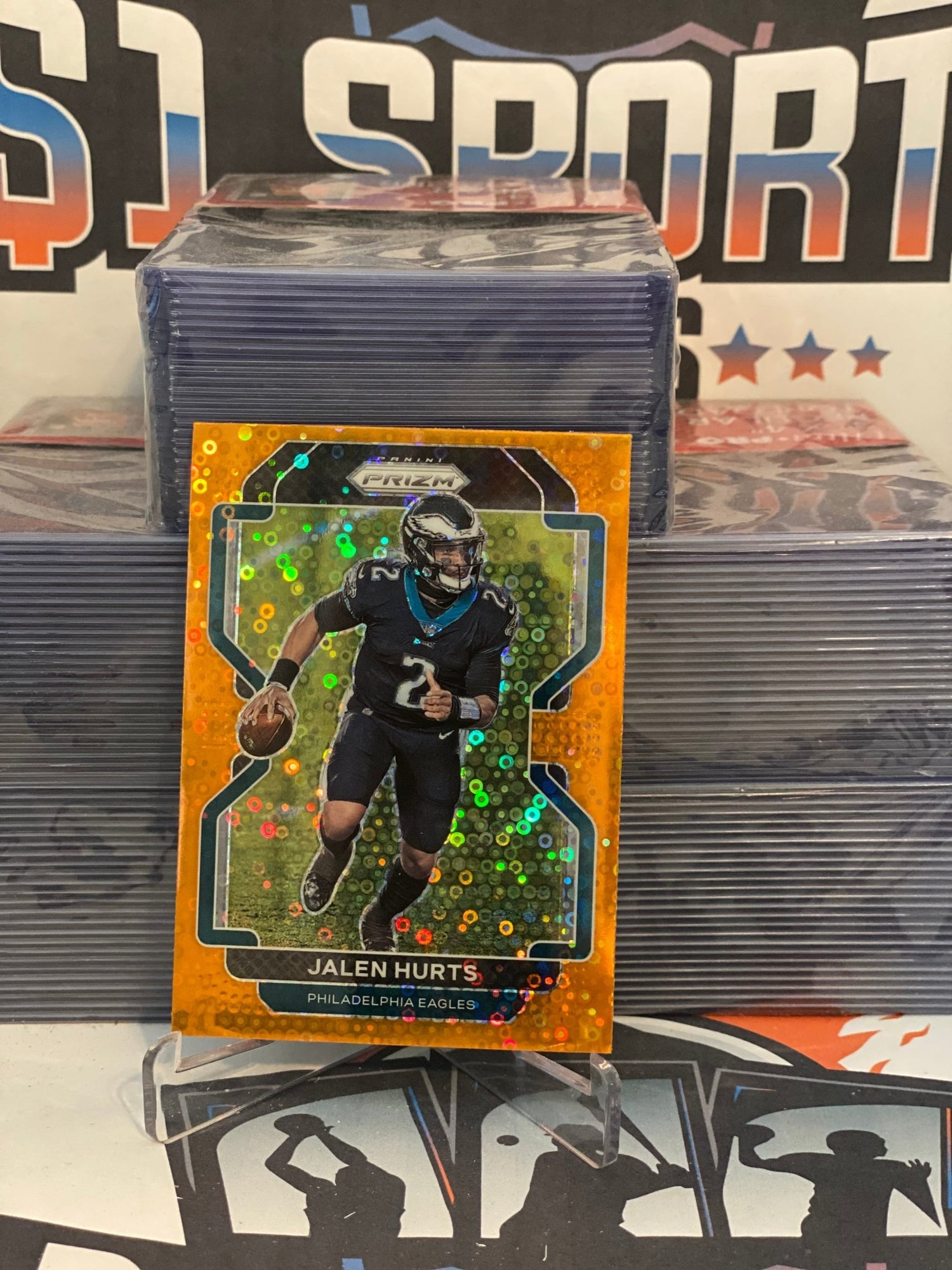 2021 Panini Prizm (Orange Disco Prizm) Jaylen Hurts #221