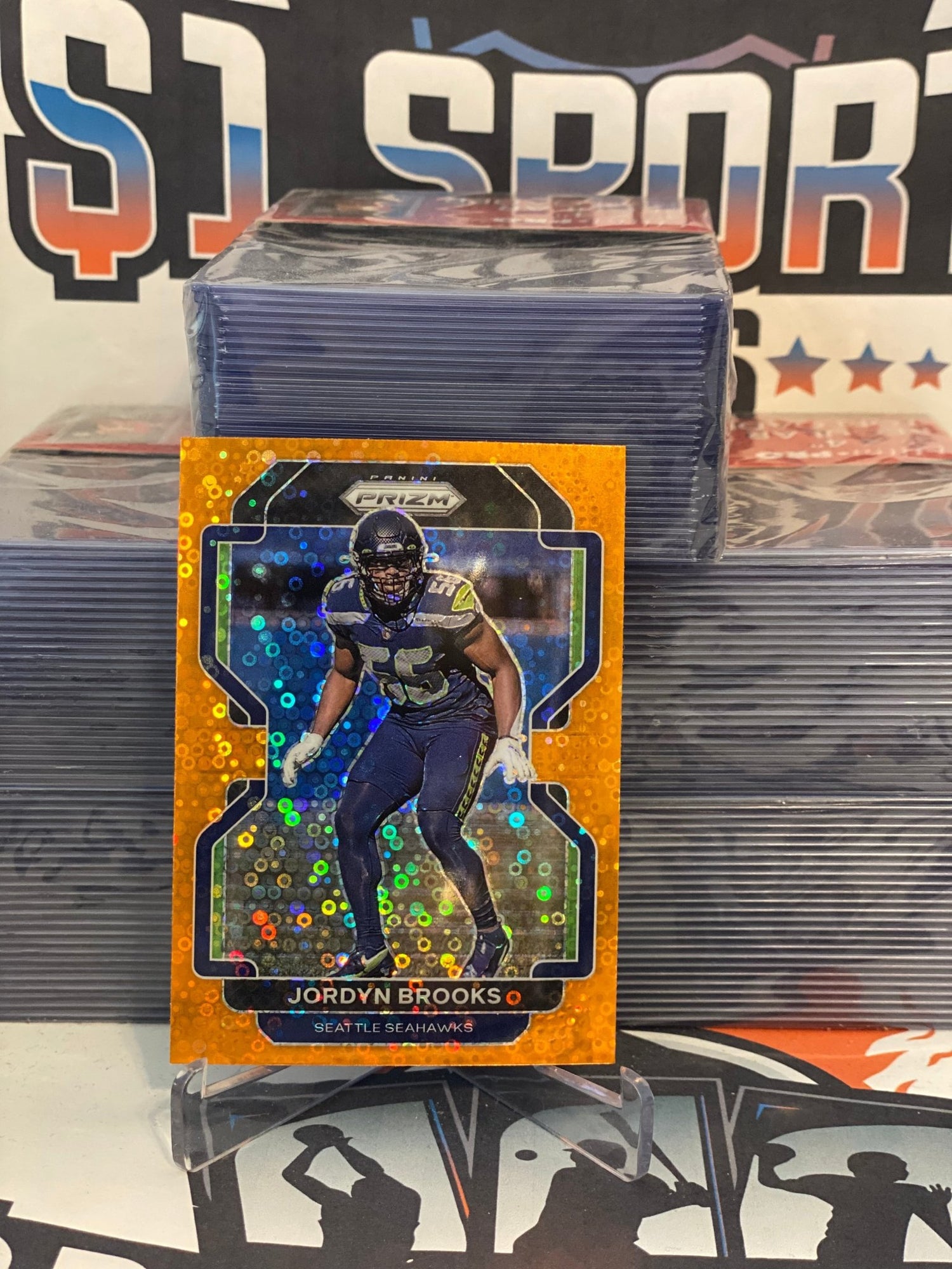 2021 Panini Prizm (Orange Disco Prizm) Jordyn Brooks #48