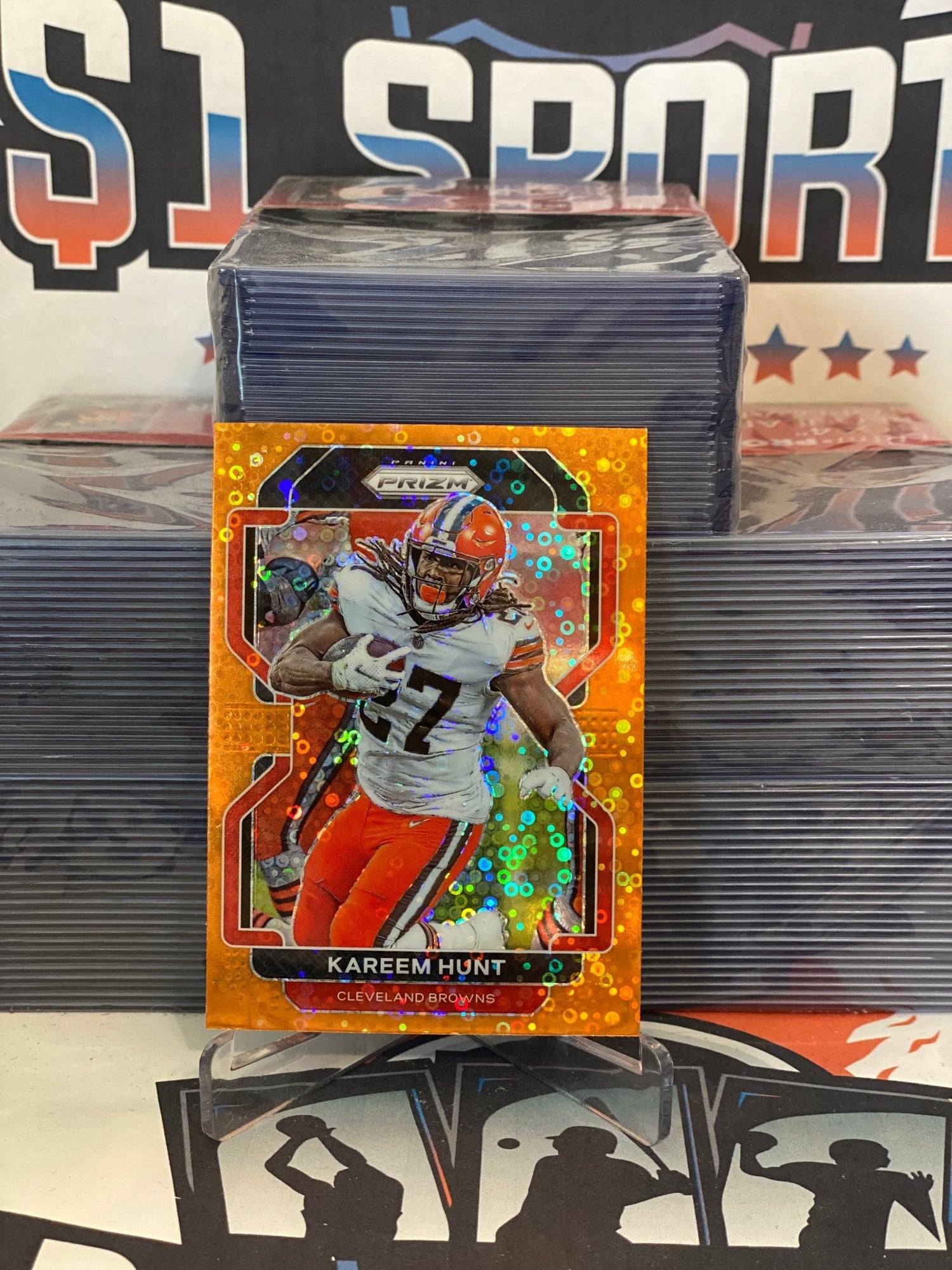 2021 Panini Prizm (Orange Disco Prizm) Kareen Hunt #265