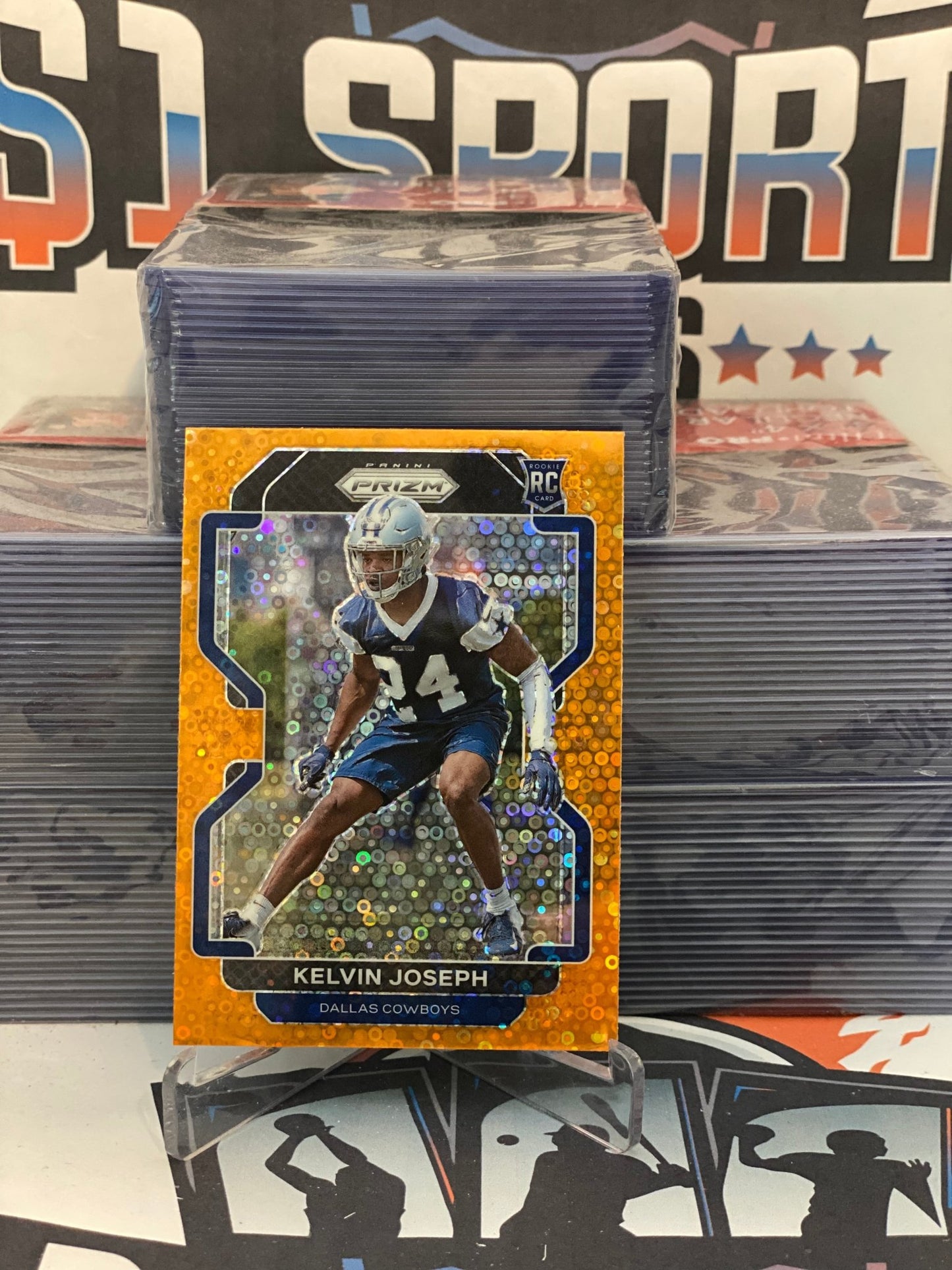 2021 Panini Prizm (Orange Disco Prizm) Kelvin Joseph Rookie #385