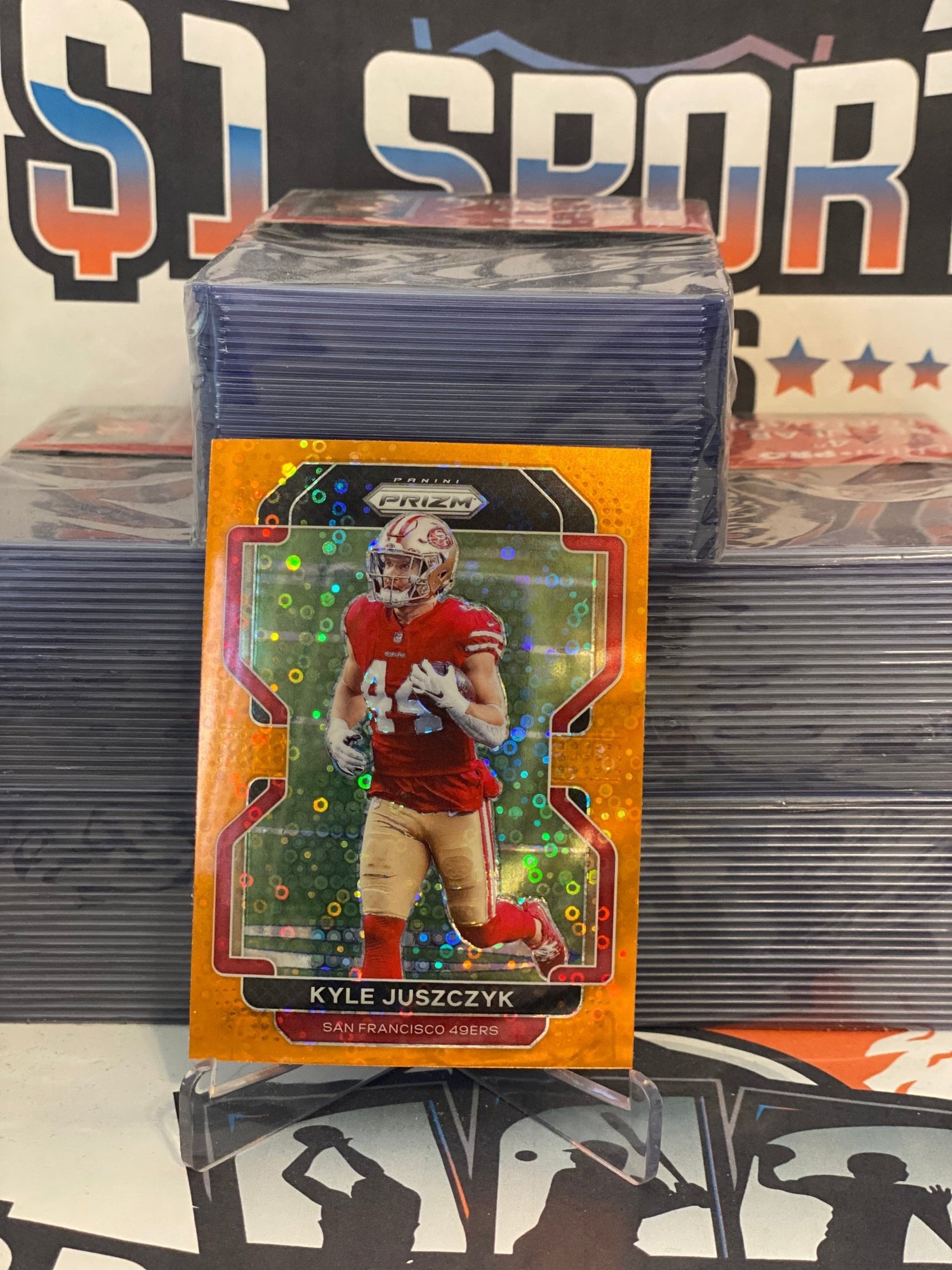 2021 Panini Prizm (Orange Disco Prizm) Kyle Juszczyk #47