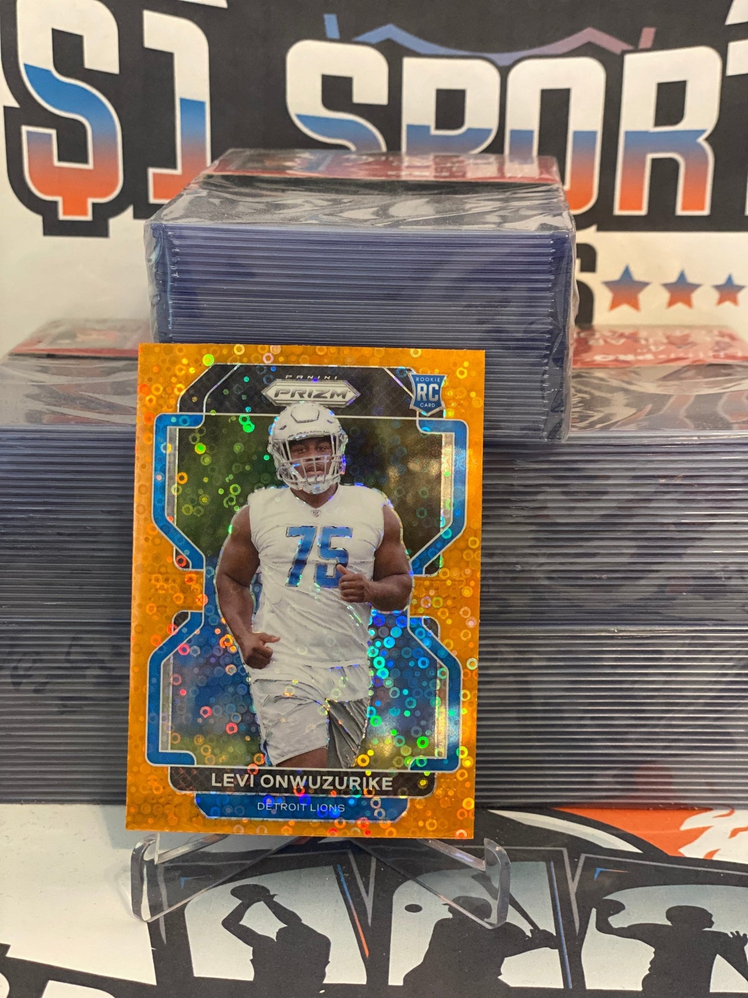 2021 Panini Prizm (Orange Disco Prizm) Levi Onwuzurike Rookie #423