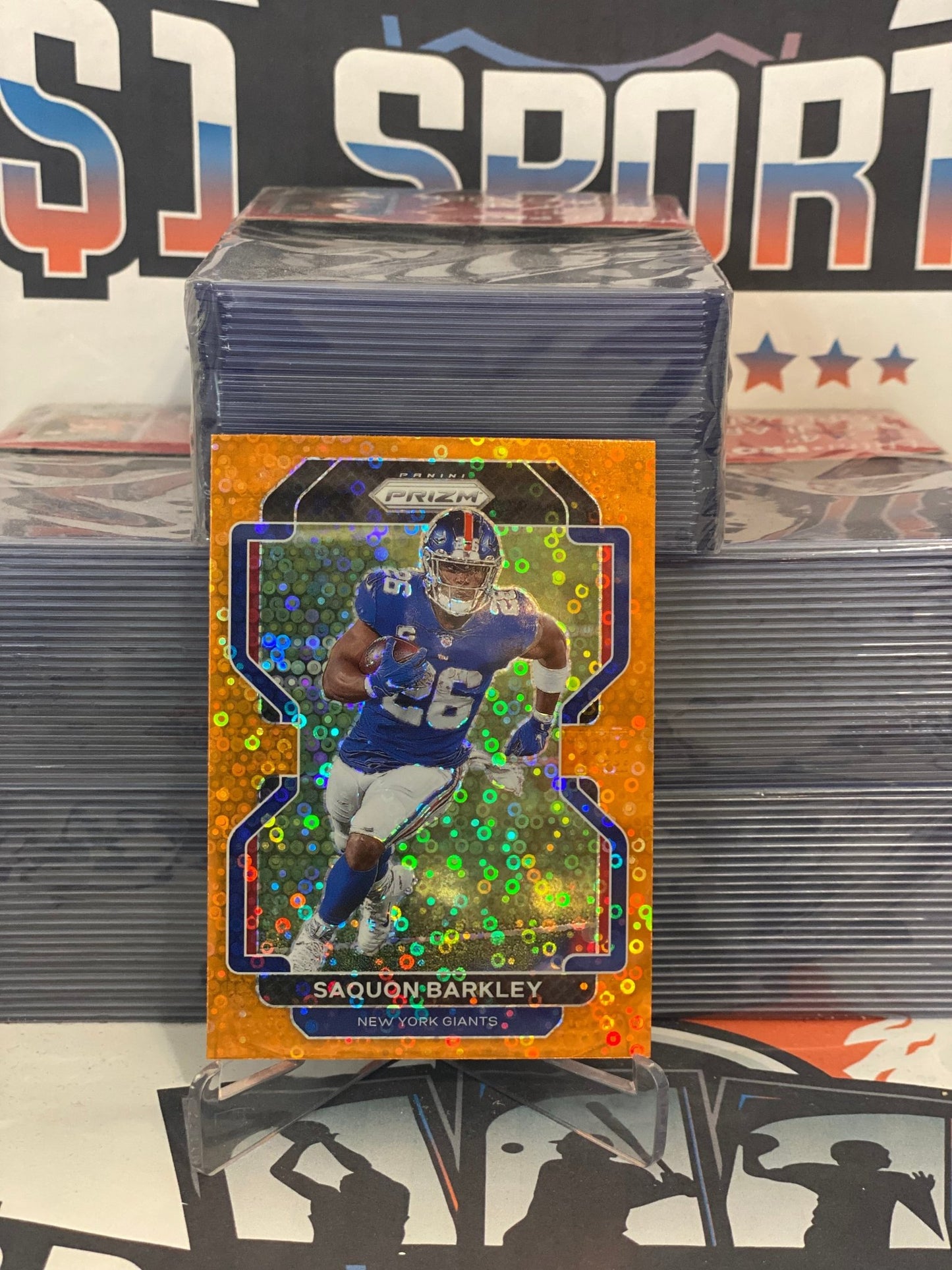 2021 Panini Prizm (Orange Disco Prizm) Saquon Barkley #232