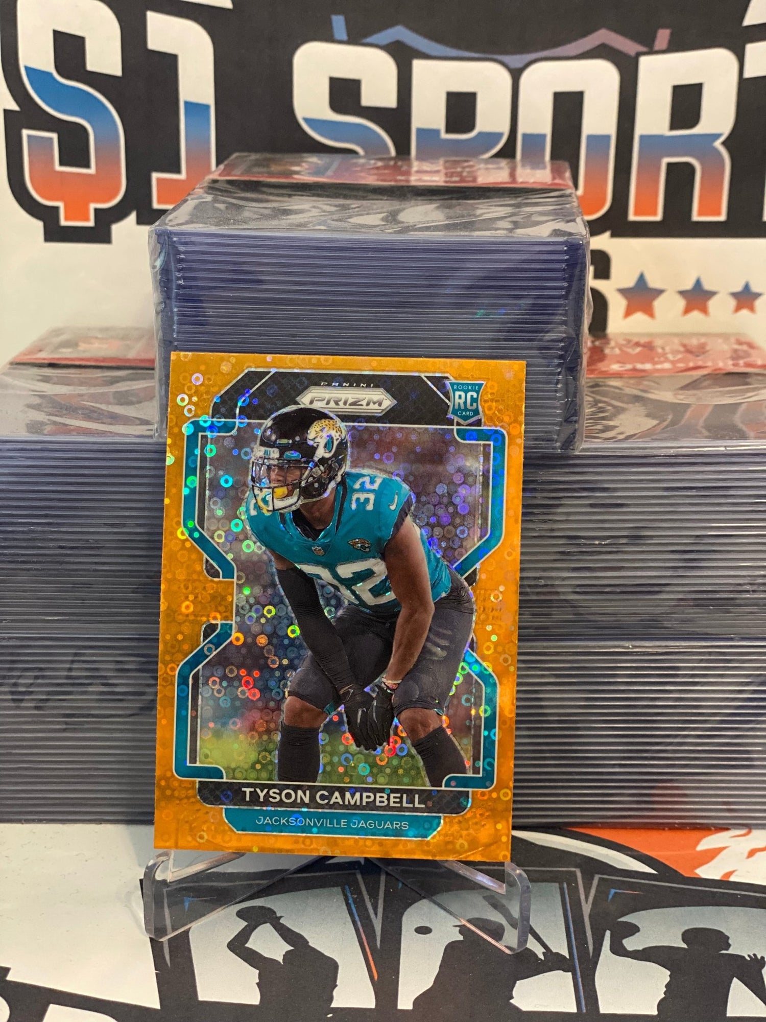 2021 Panini Prizm (Orange Disco Prizm) Tyson Campbell Rookie #384