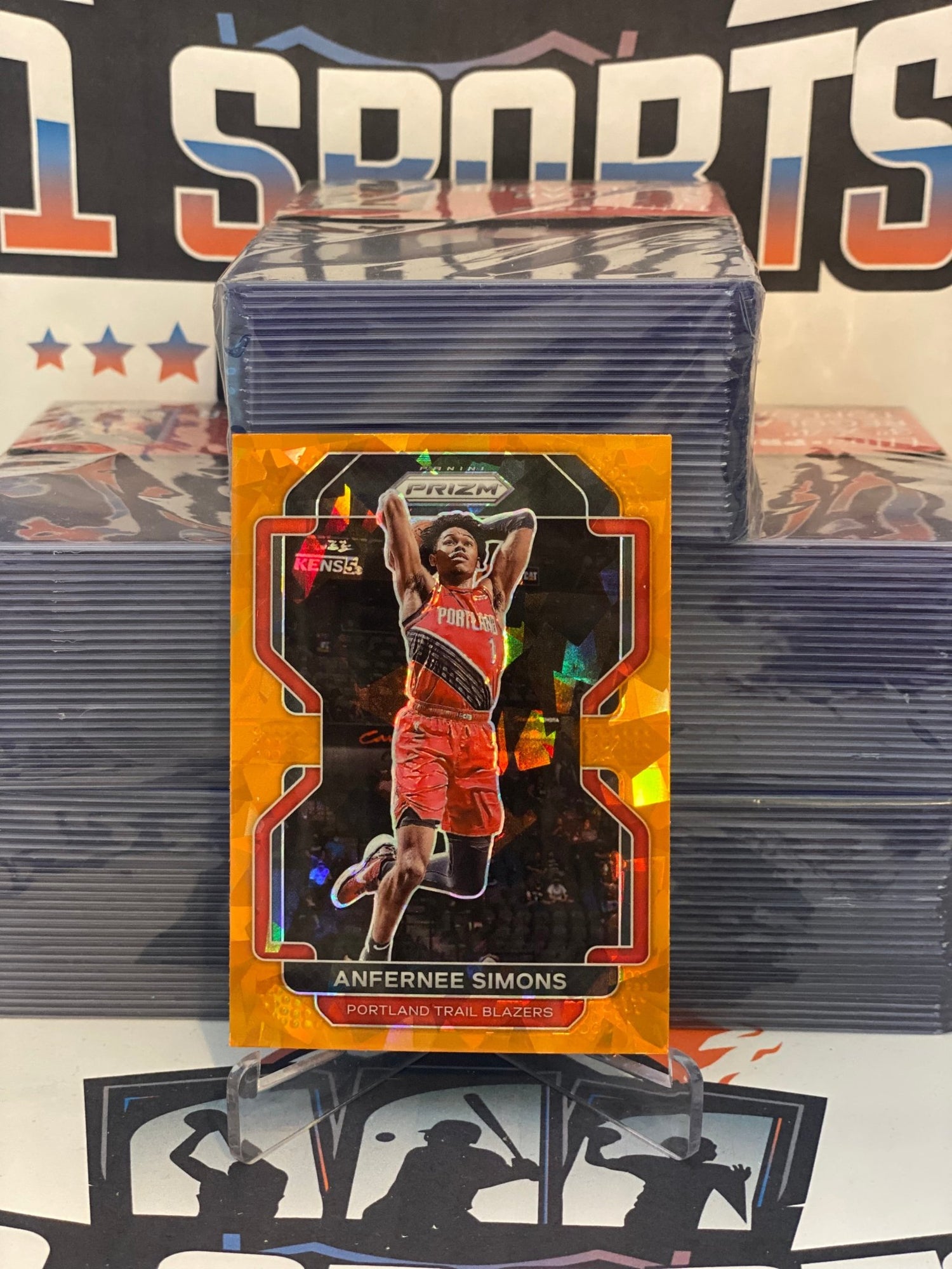 2021 Panini Prizm (Orange Ice Prizm) Anfernee Simons #168